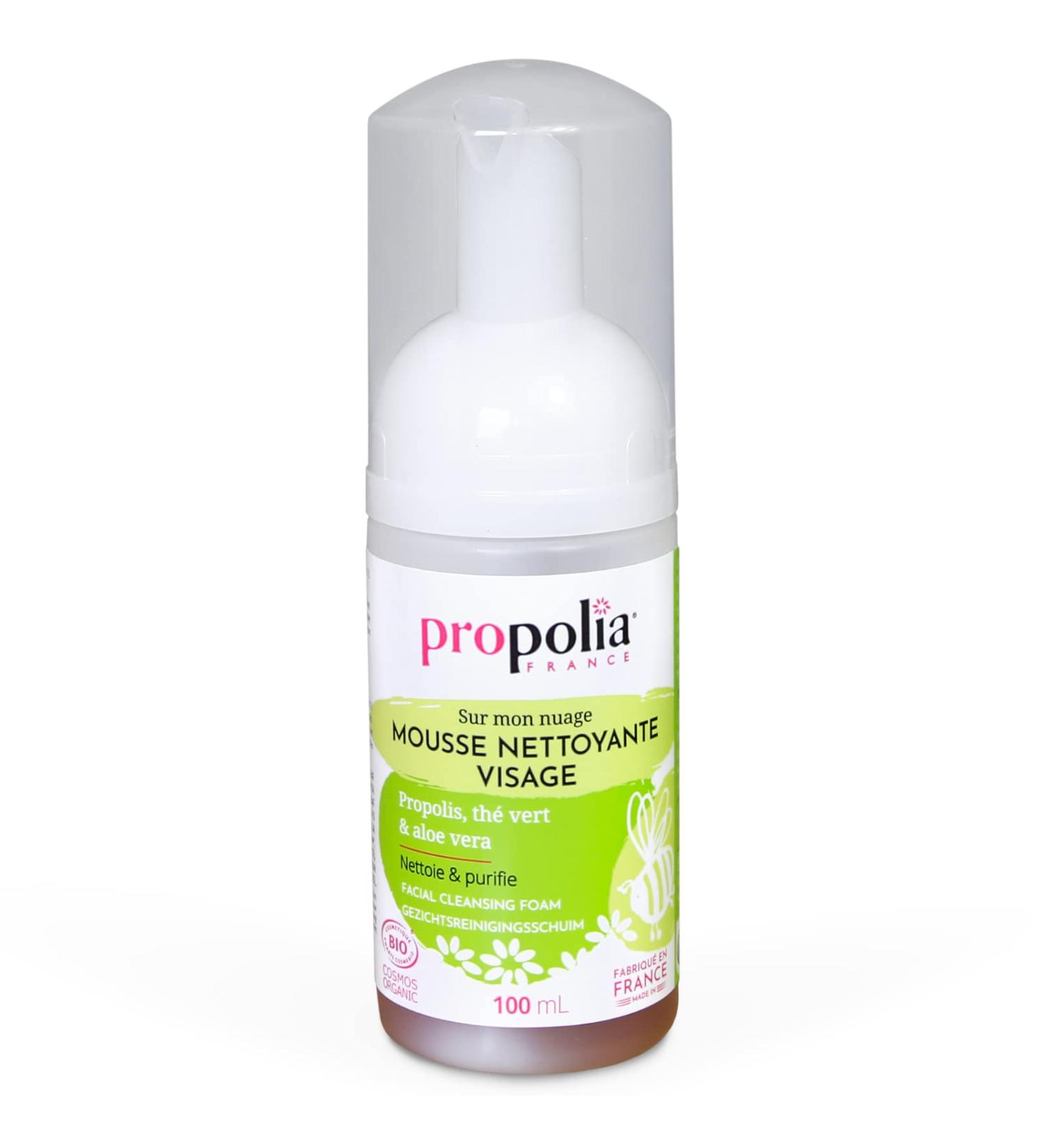 PROPOLIA - Organic - Facial cleansing foam - Propolis Aloe vera Green tea & peppermint floral waters - Teenagers and adults - Made in France - 100 ml - Buy Online on GoSupps.com