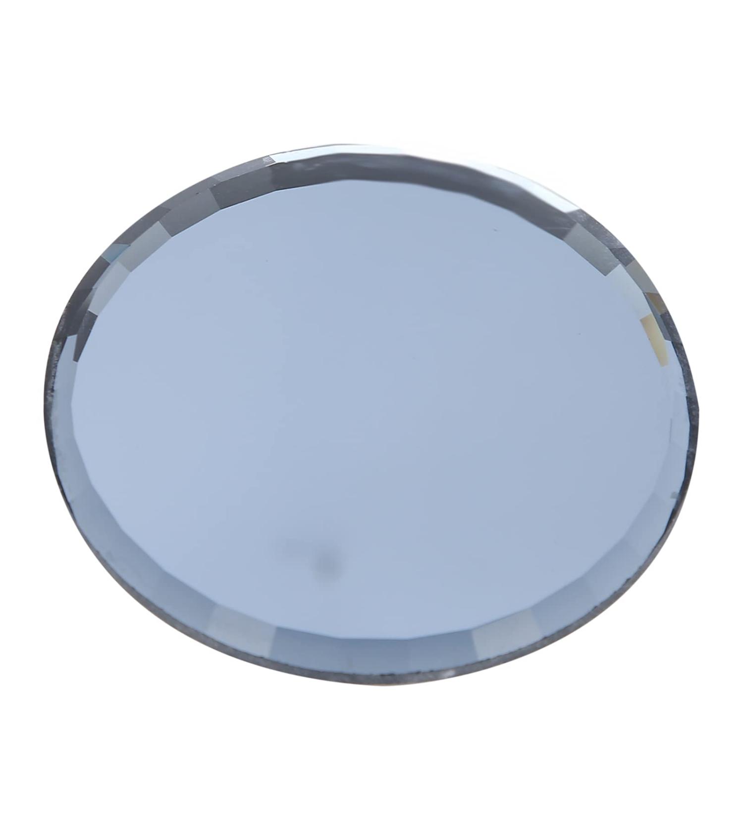 Luroze Nail Art Pallets & Mirrors - 7.1cm Color Mixing Glass Display Tools for Women & Girls | Black Makeup Plates & Photography Props - Buy Online on GoSupps.com