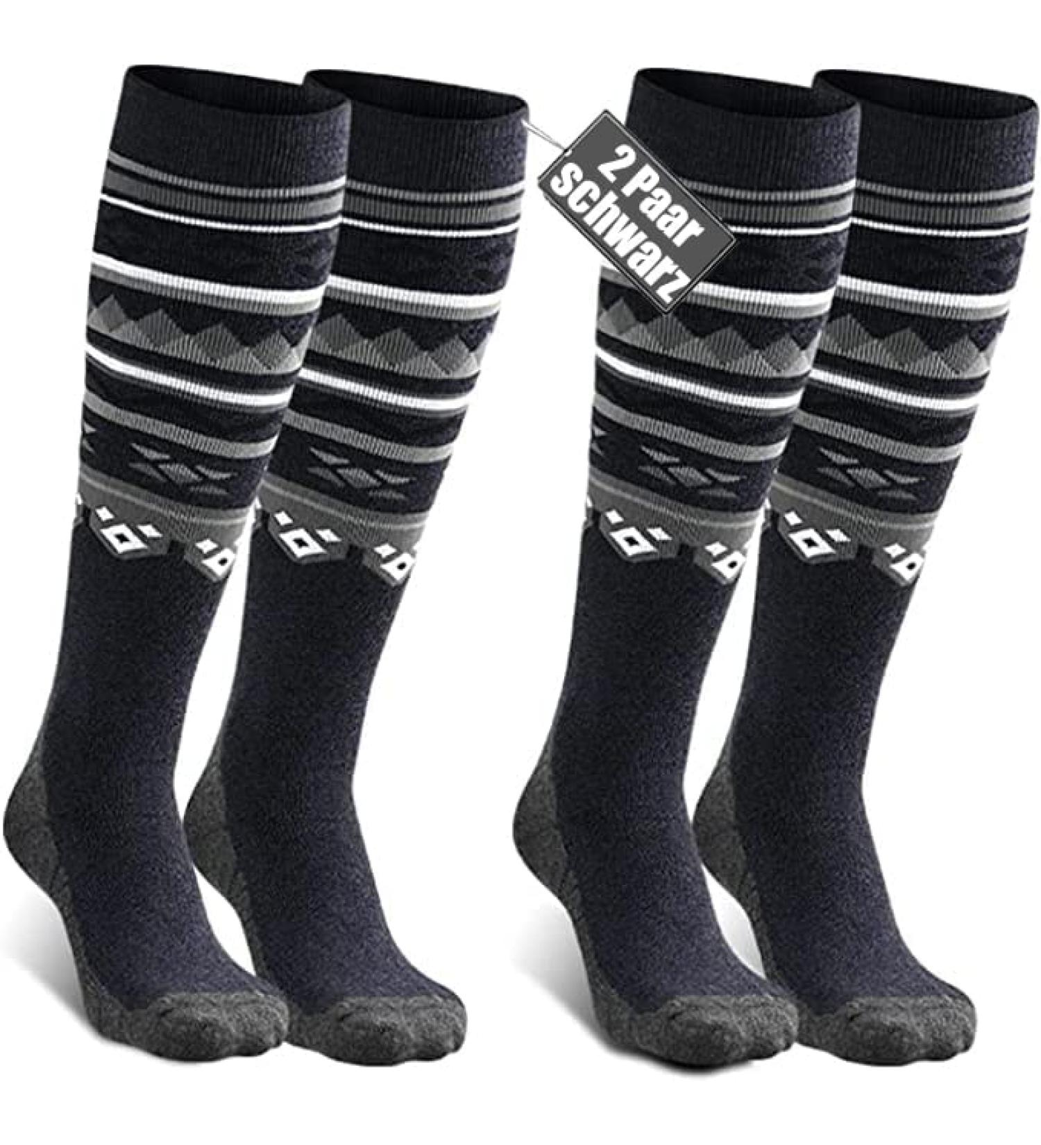 Tonifay Merino Wool Ski Socks for Men Women & Children - Warm Breathable Knee Socks for Skiing & Snowboard - Couples 2-Pack Size 43-47 - Buy Online on GoSupps.com