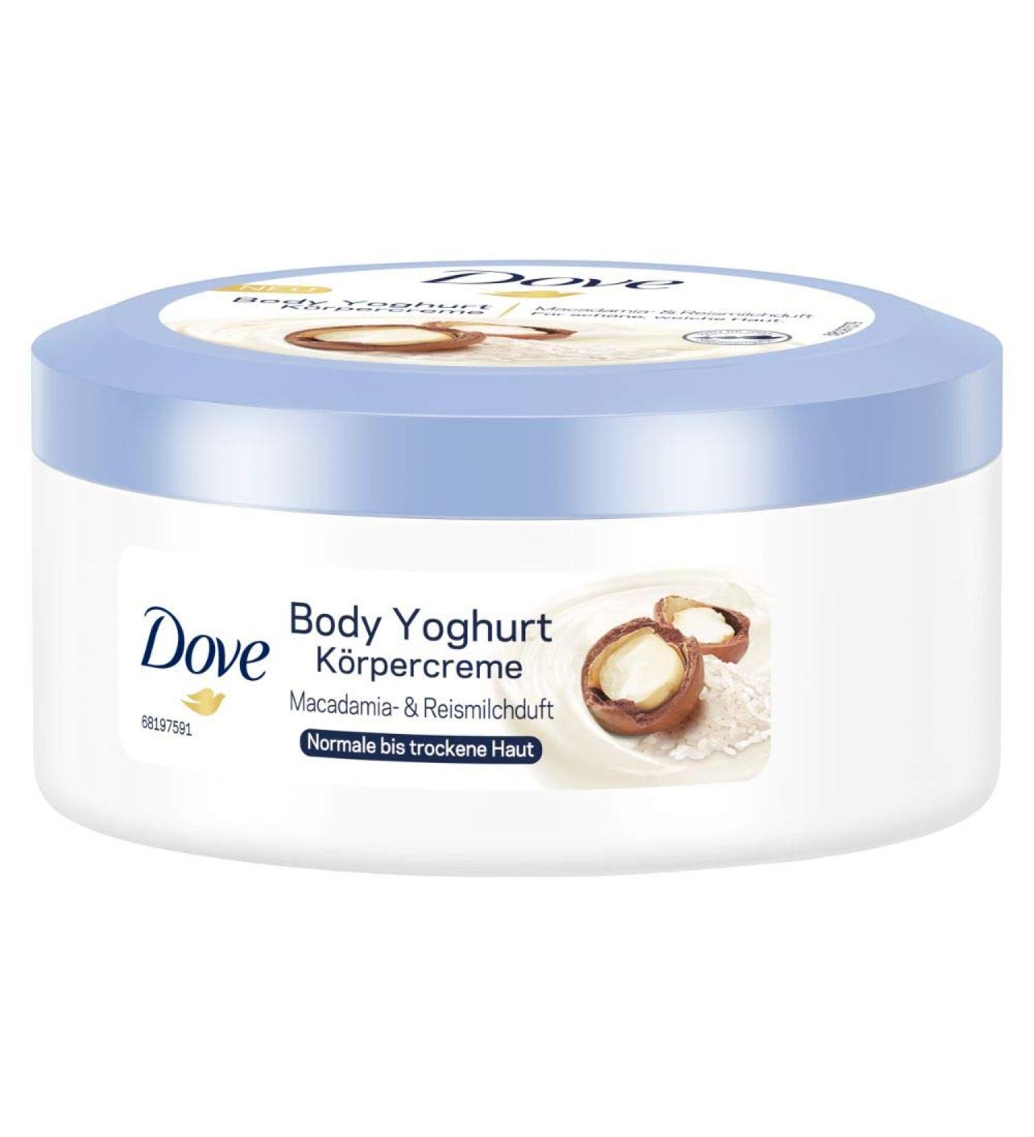 Dove Body Yoghurt Body Cream 250ml | Macadamia & Rice Milk - Hydrating Body Cream for All Skin Types | International Shipping Available - Buy Online on GoSupps.com