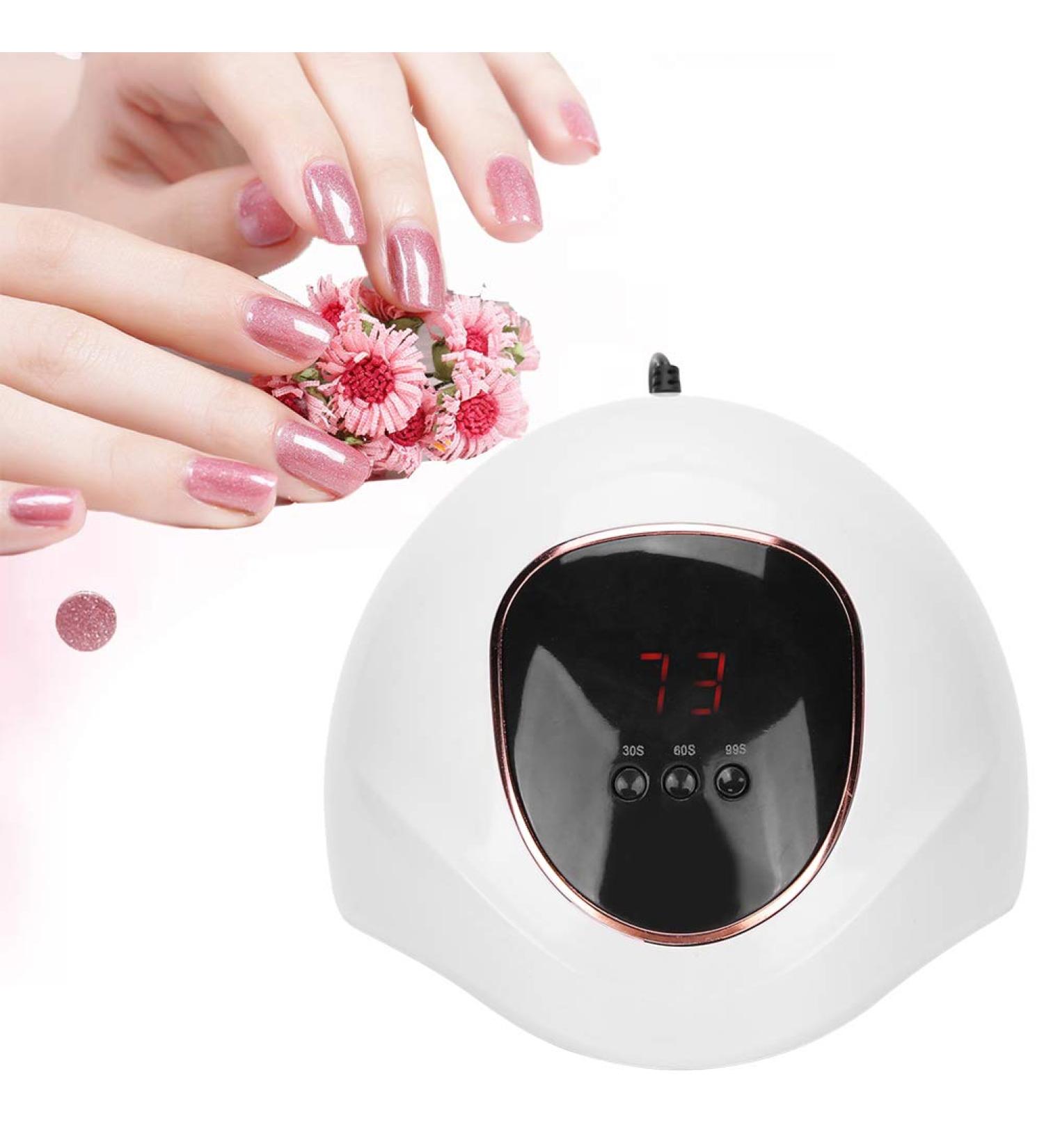 UV Nail Lamp 72W with 54 UV LED Light for Gel Polish | 3 Preset Timers | Auto Sensor Portable LED Nail Lamp - White - Buy Online on GoSupps.com