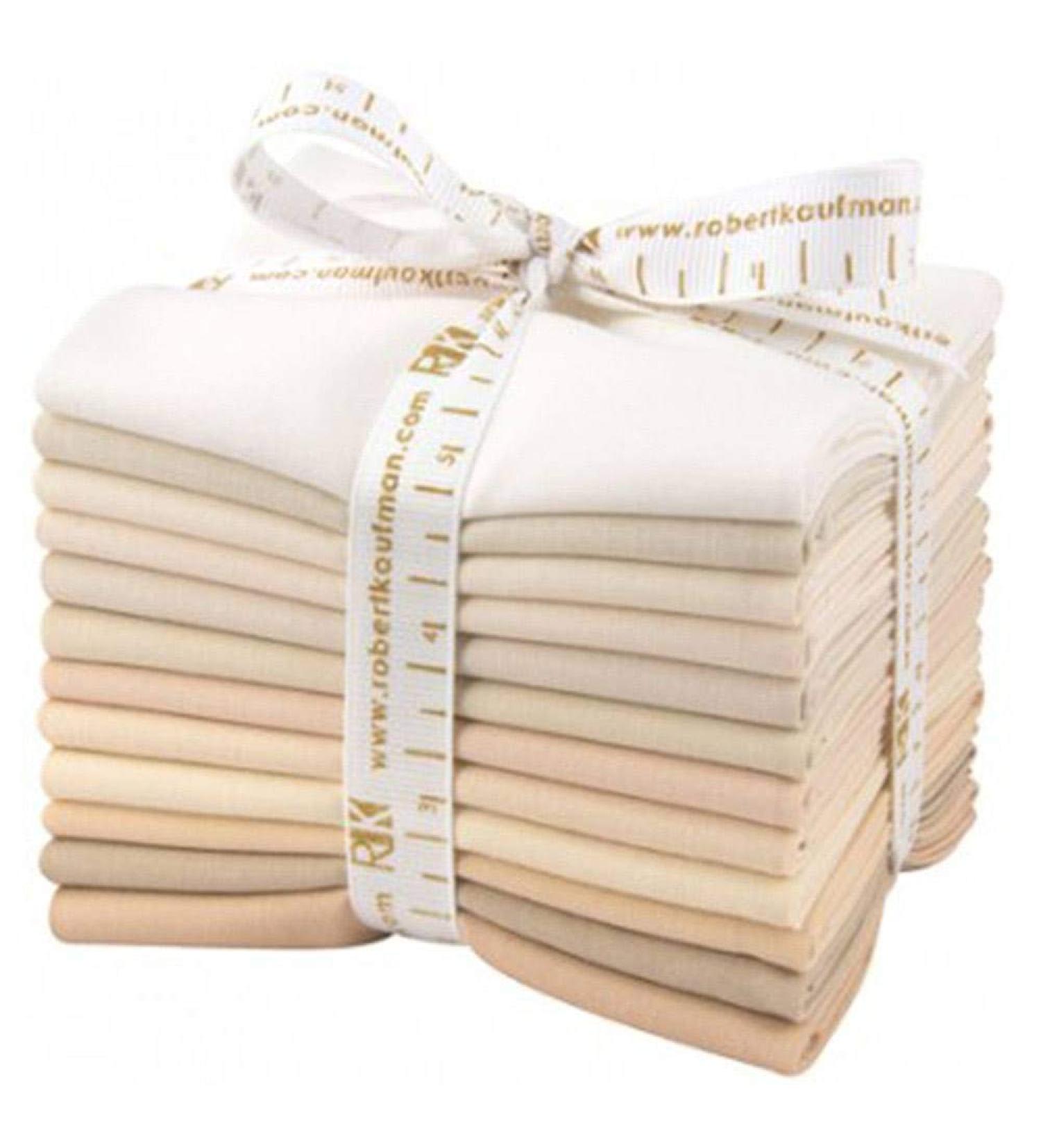 Studio RK Kona Cotton Solids Not Quite White 12 Fat Quarter Bundle Robert Kaufman Fabrics FQ-909-12