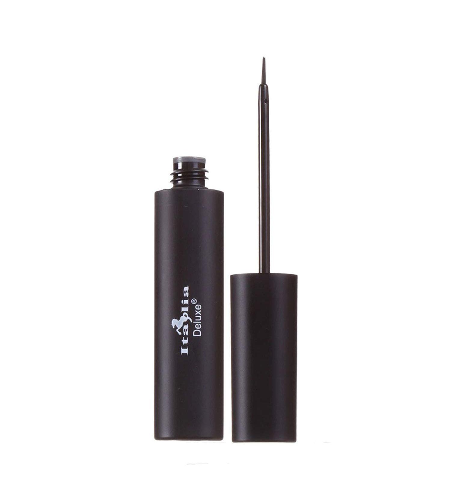 Italia-Deluxe Makeup 1 Classic Liquid Eyeliner in Matte Black | Enriched with Vitamin E + Bonus ZipBag - Buy Online on GoSupps.com
