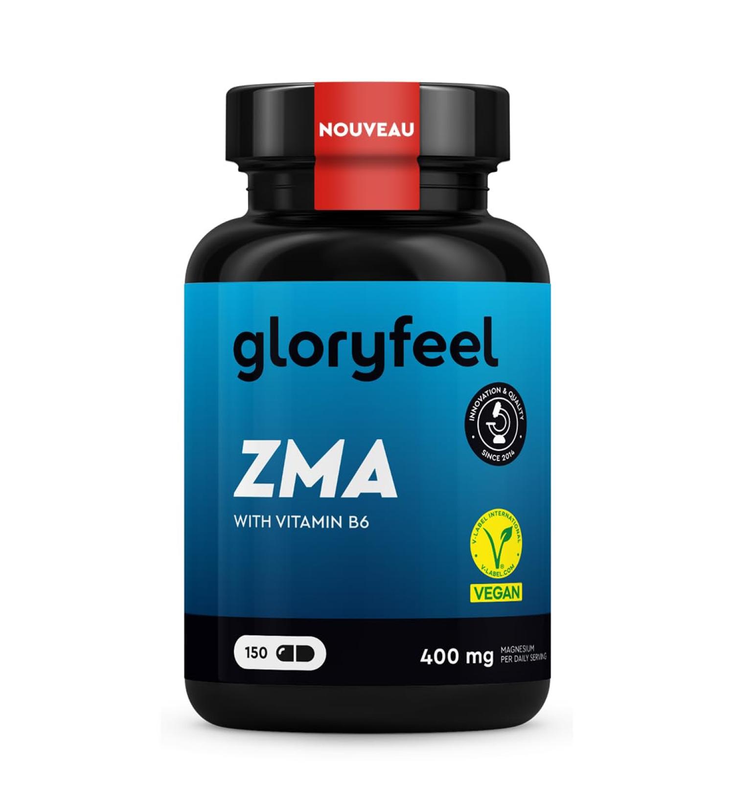 ZMA Magnesium + Zinc and Vitamin B6 Premium Complex for Sports Supports Energy Muscle Recovery Reduces Fatigue* 150 High-Dose Capsules No Additives 100% Vegan - Buy Online on GoSupps.com