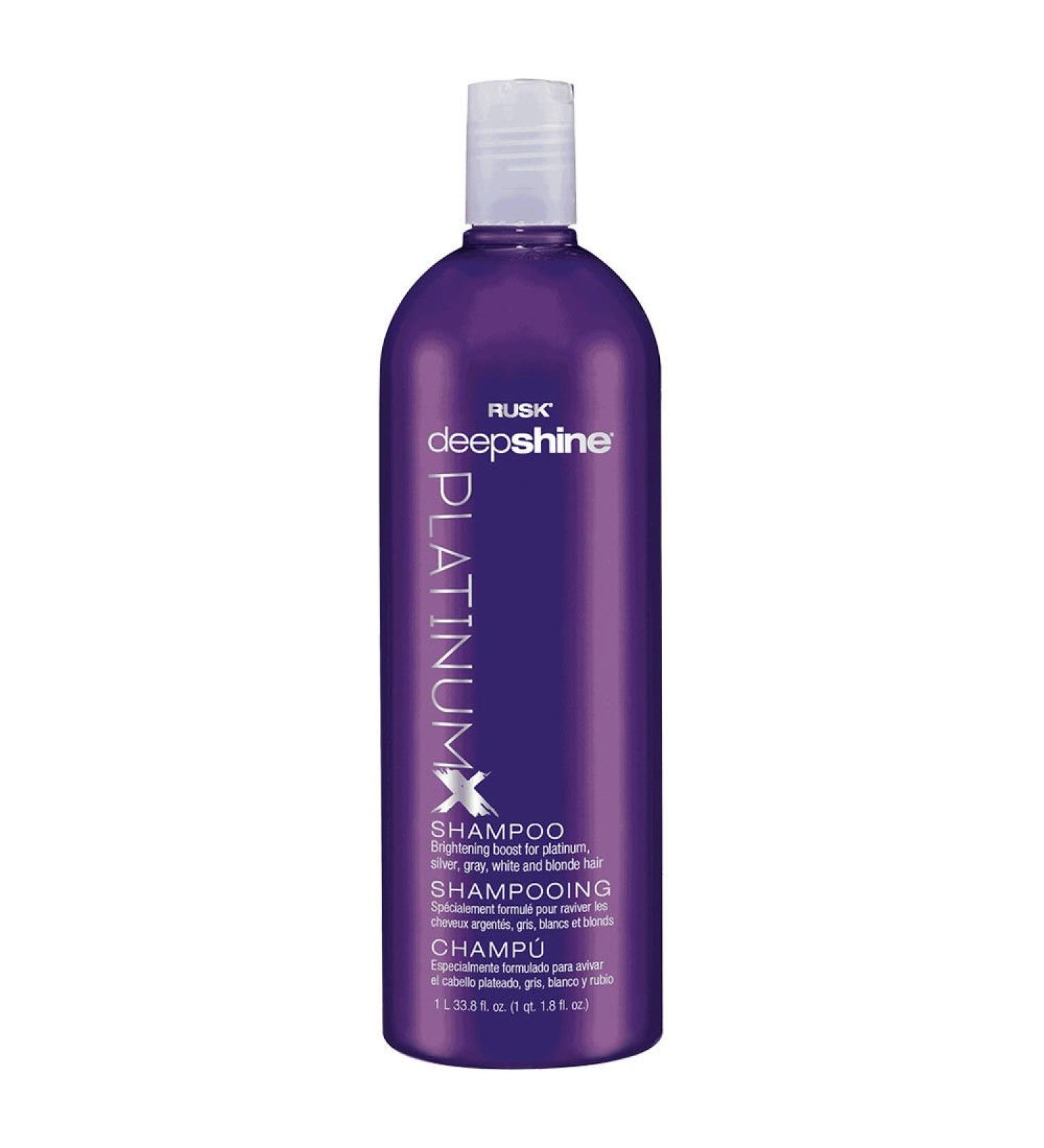 RUSK Deepshine Platinum Shampoo Oz Gentle Cleansing Brightening Boost For Silver Gray White And Citrus  Honey  Lemongrass 33.8 Fl Oz (Pack of 1)