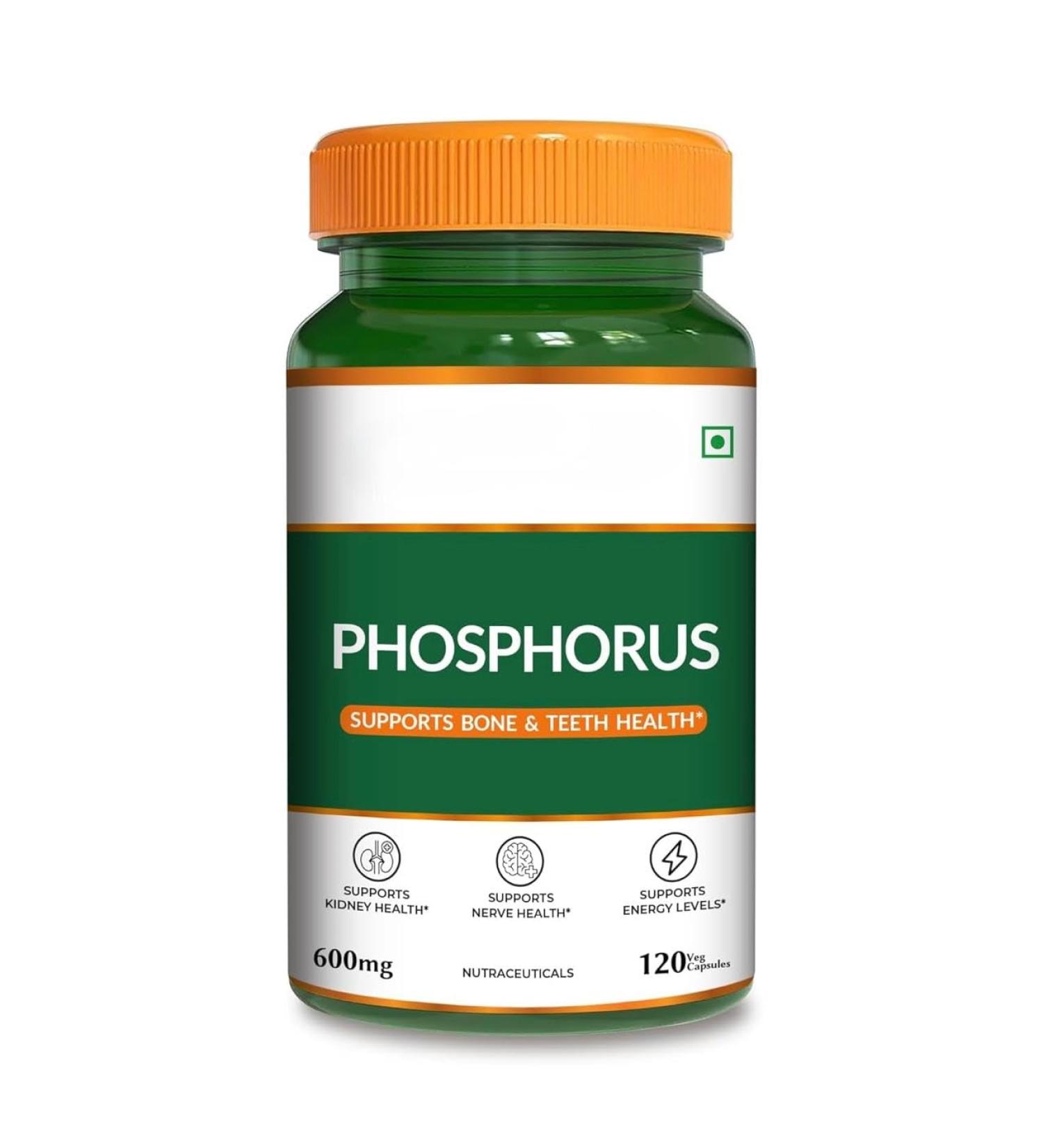 Nutrition Phosphorus - Support Bone Health -120 Veg. Capsules | Pack of 1 - Buy Online on GoSupps.com