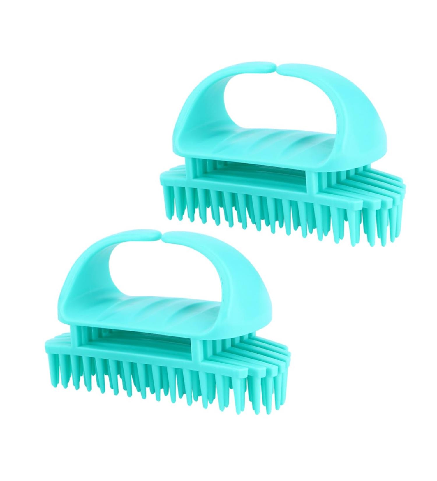 Seaesfoufu 2-in-1 Silicone Shampoo Brush for Women | Scalp Massager & Hair Cleaning Tool | Blue 10.5x7x5.5cm - Ideal for Healthy Hair & Relaxing Scalp Care - Buy Online on GoSupps.com