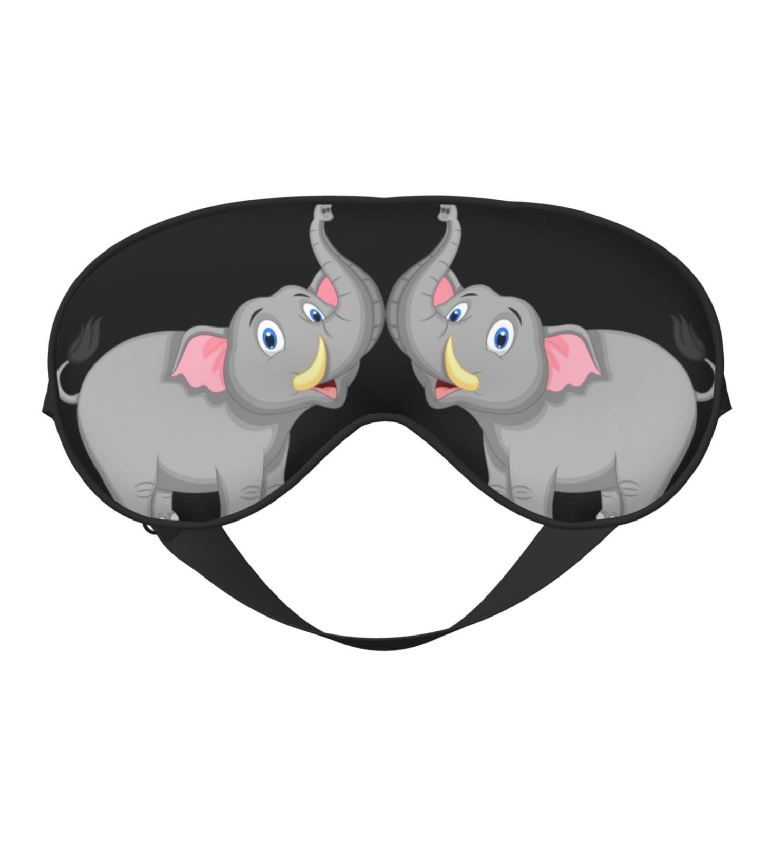 Cartoon Elephant Print Night Blackout Eyeshade - Elastic Strap for Travel Naps & Relaxation | Shop Internationally - Buy Online on GoSupps.com