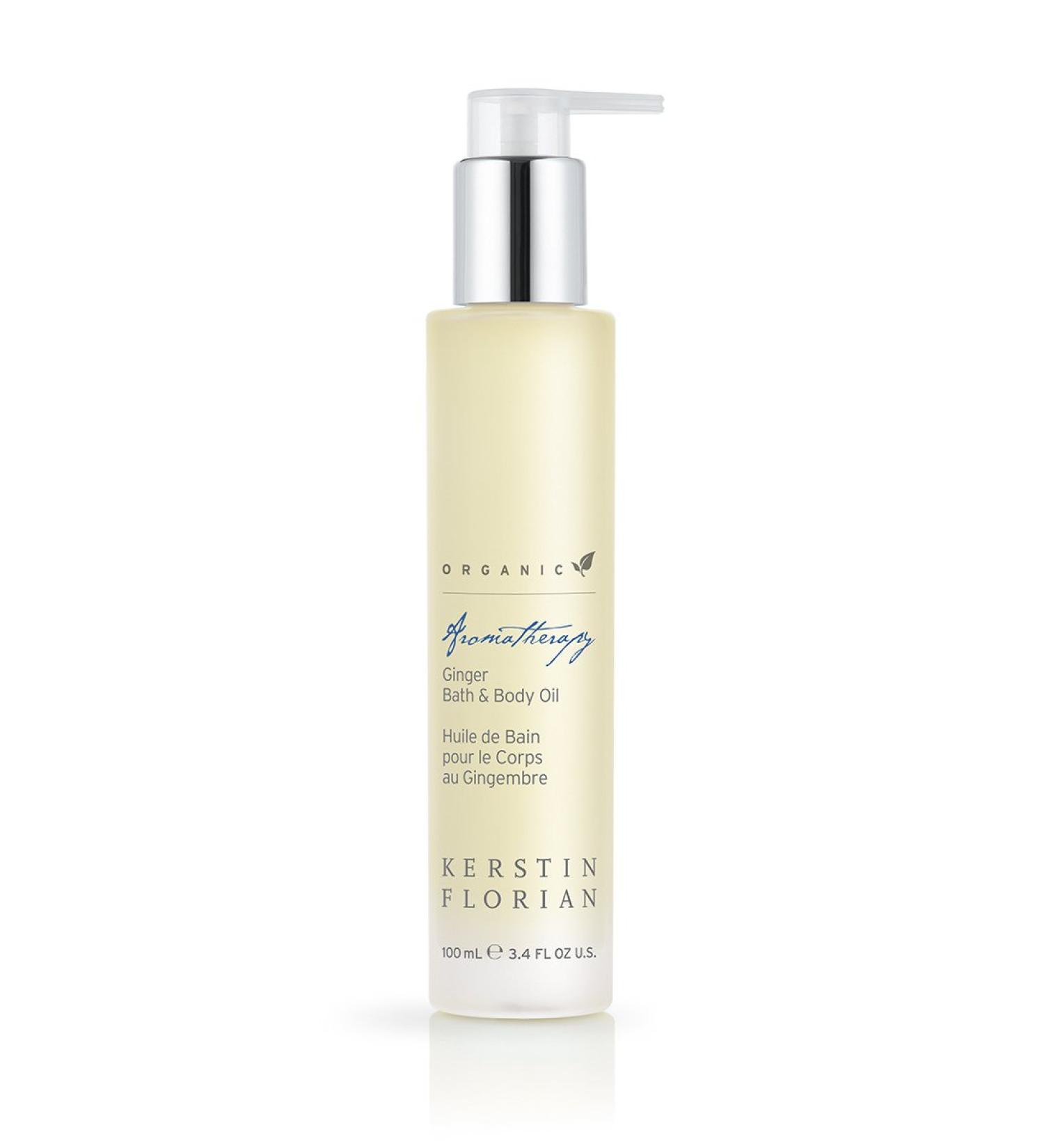 Kerstin Florian Organic Ginger Bath & Body Oil Nutrient-Rich Moisturizer with Coconut and Jojoba Oil (3.4 fl oz)