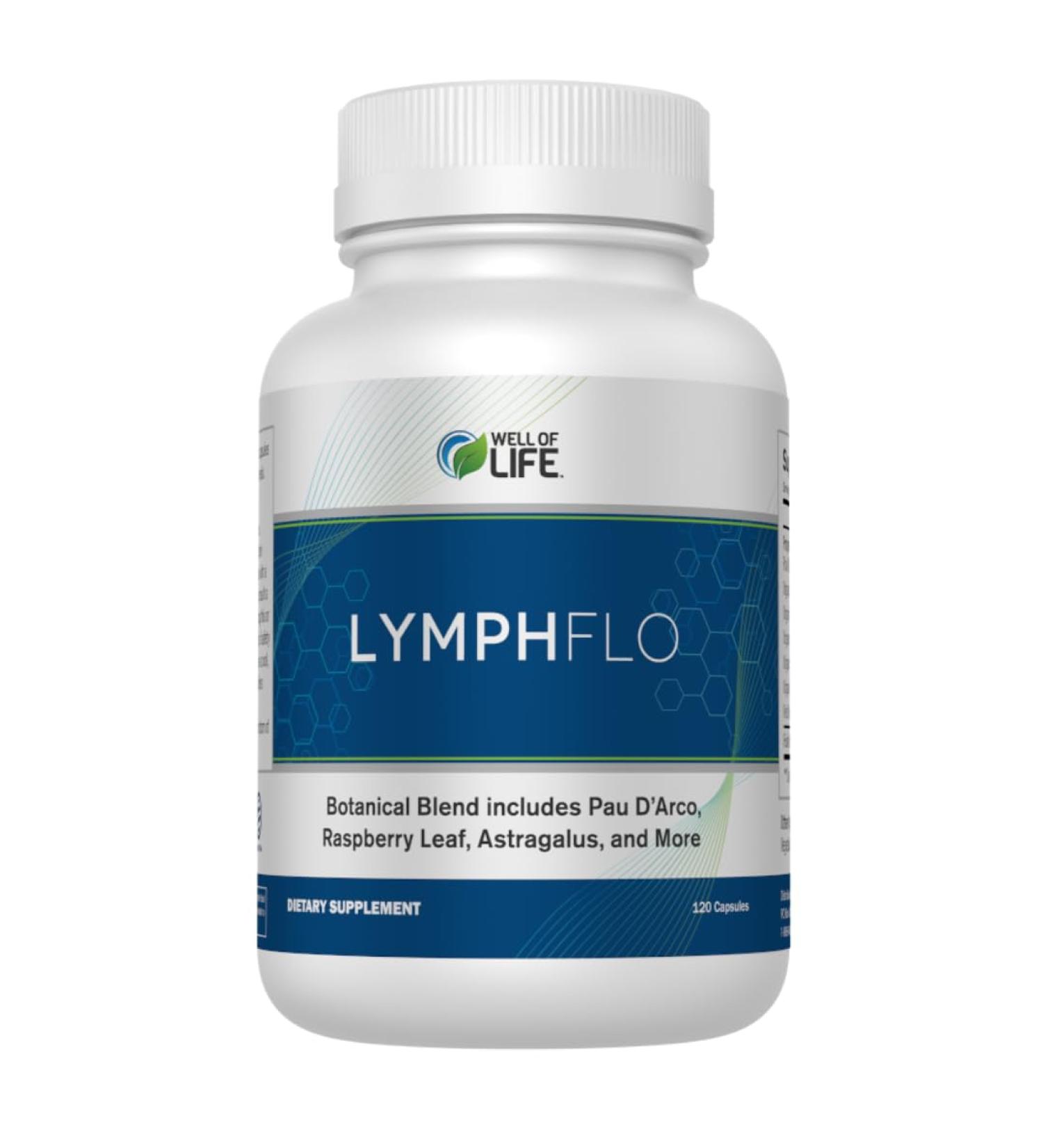 LymphFlo: Herbal Support for Detox Immunity & Well-Being. Formulated with PAU d Arco Cleavers & Red Peony Root in 1100mg 180 V-Capsules to Optimize Lymphatic Function Enhance Vitality Lymphflo with Fulvic Minerals 120 C  - Buy Online on GoSupps.com