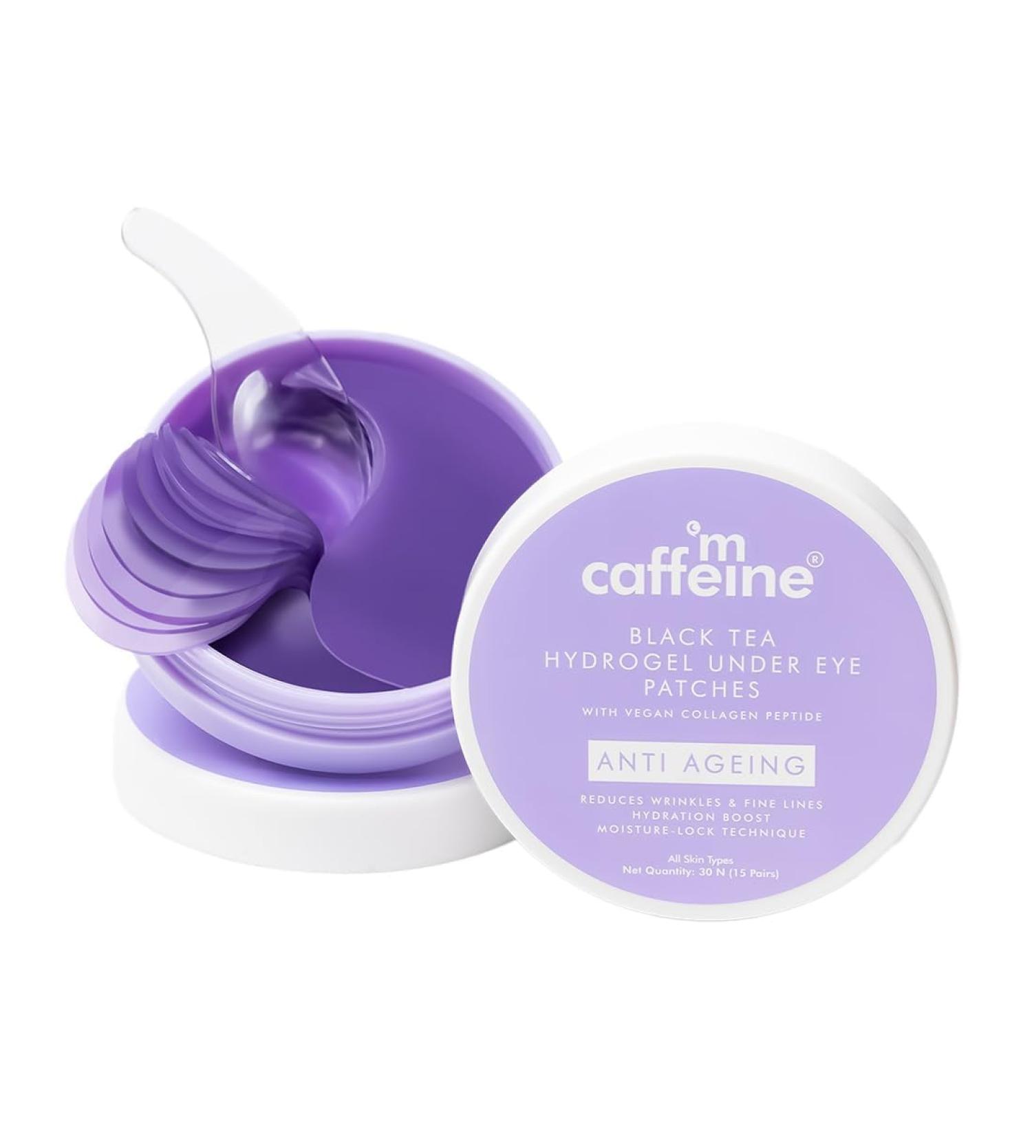 Black Tea Complex Anti Aging Cooling Under Eye Patches with Vegan Collagen Peptide Increases collagen by 80 Eye masks for women and men Eye Patch Mask for Instant DePuffing 15 pairs - Buy Online on GoSupps.com