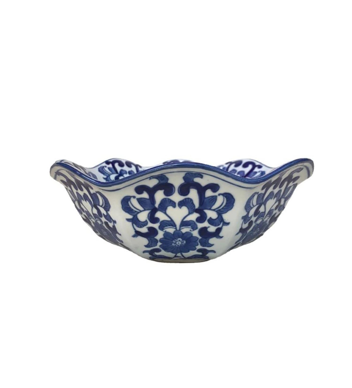 Fruit Bowl Salad Bowl Chinese Porcelain Ceramic Plate Snack Plate Snack Nut Plate Creative Household Large Mouth Tableware Deep Bowl Large Vegetable Plate Fruit Bowl for Kitchen Counter (A Small) - Buy Online on GoSupps.com