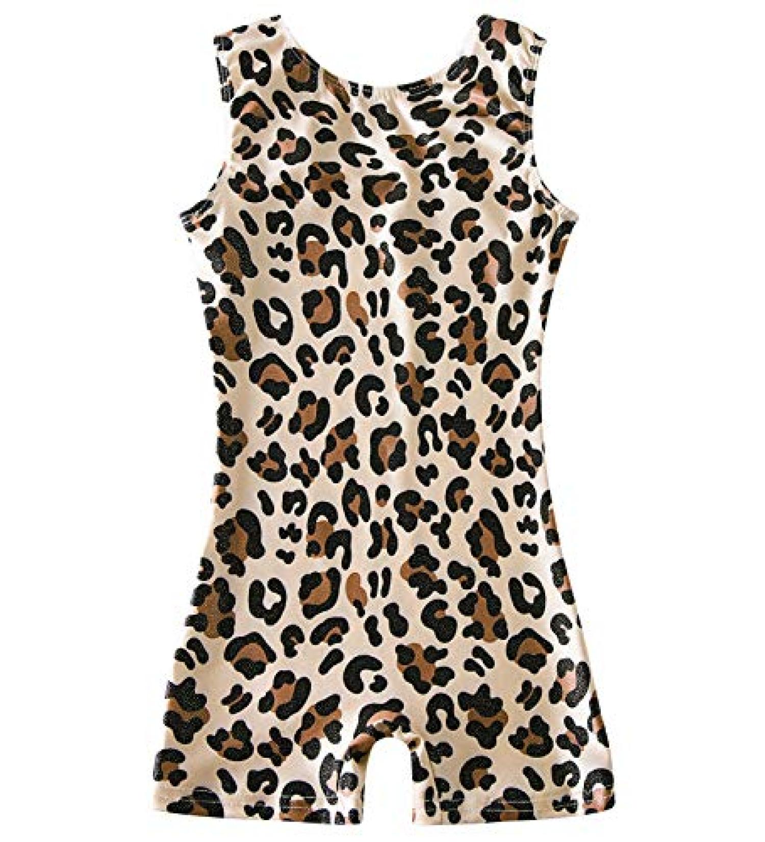 Girls Gymnastics Leotard Biketard Sparkly Tank Ballet Unitard with Shorts - Aa-leopard - Size 5/6 Years - Buy Online on GoSupps.com