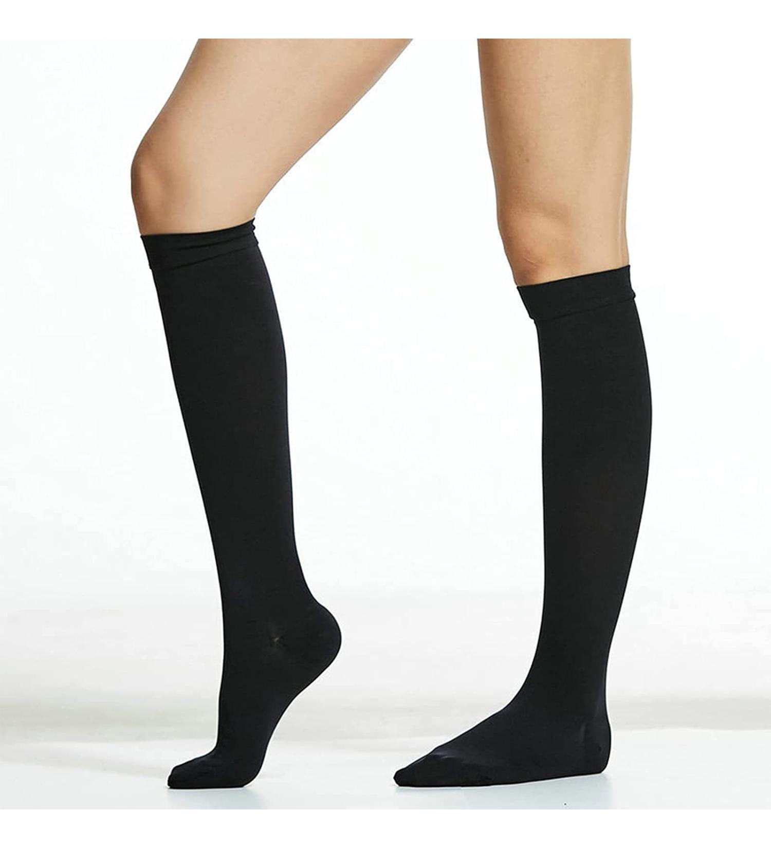Sxhmsal Compression Stockings Class 2 - Knee High Varicose Vein Socks for Men & Women | 23-32 mmHg | Edema & Pregnancy Relief | Black - Size M - Buy Online on GoSupps.com