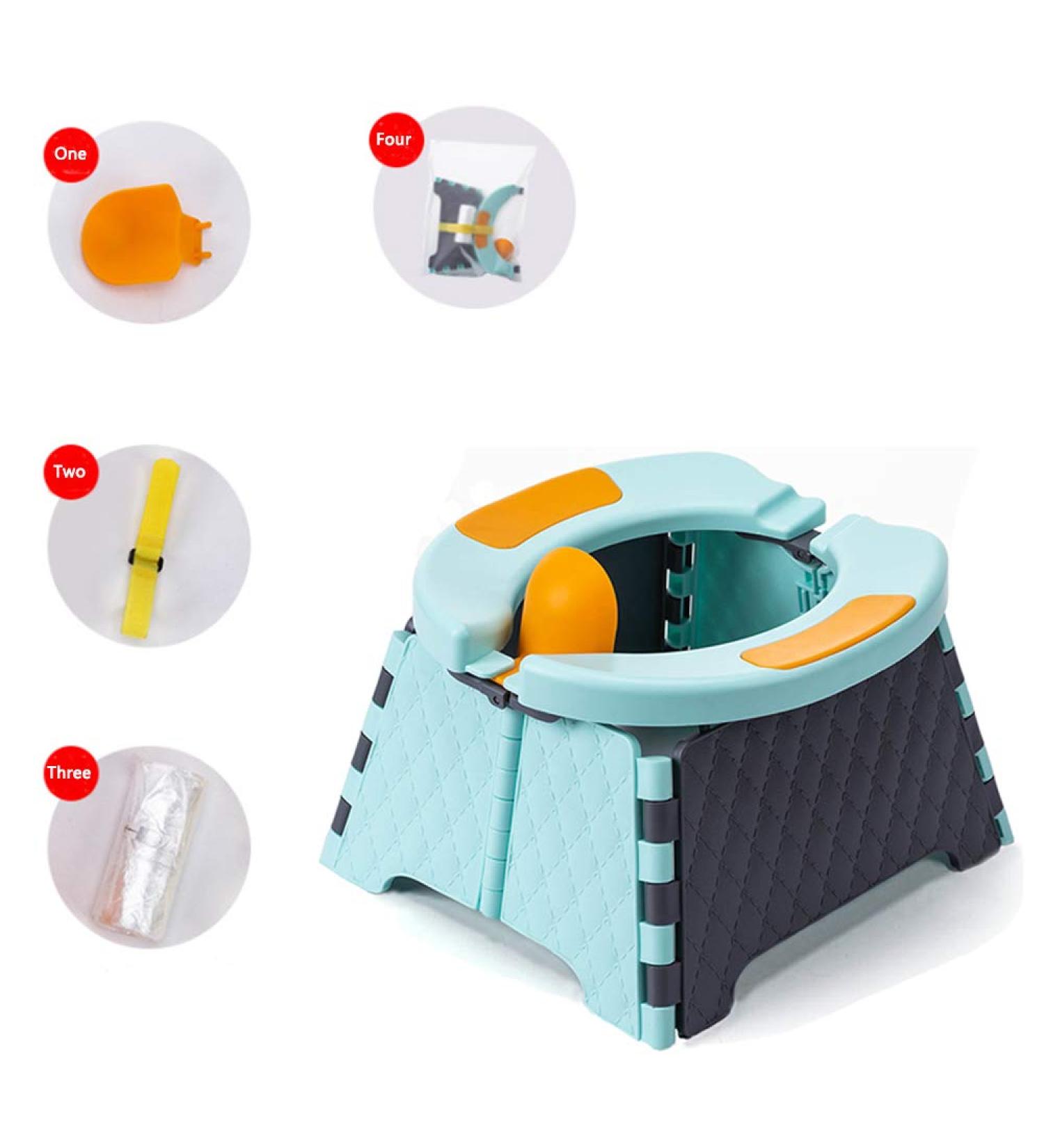 Portable Potty Training Seat for Toddlers | Collapsible Kids Travel Potty - Indoor & Outdoor Baby Seat (Blue) - Buy Online on GoSupps.com