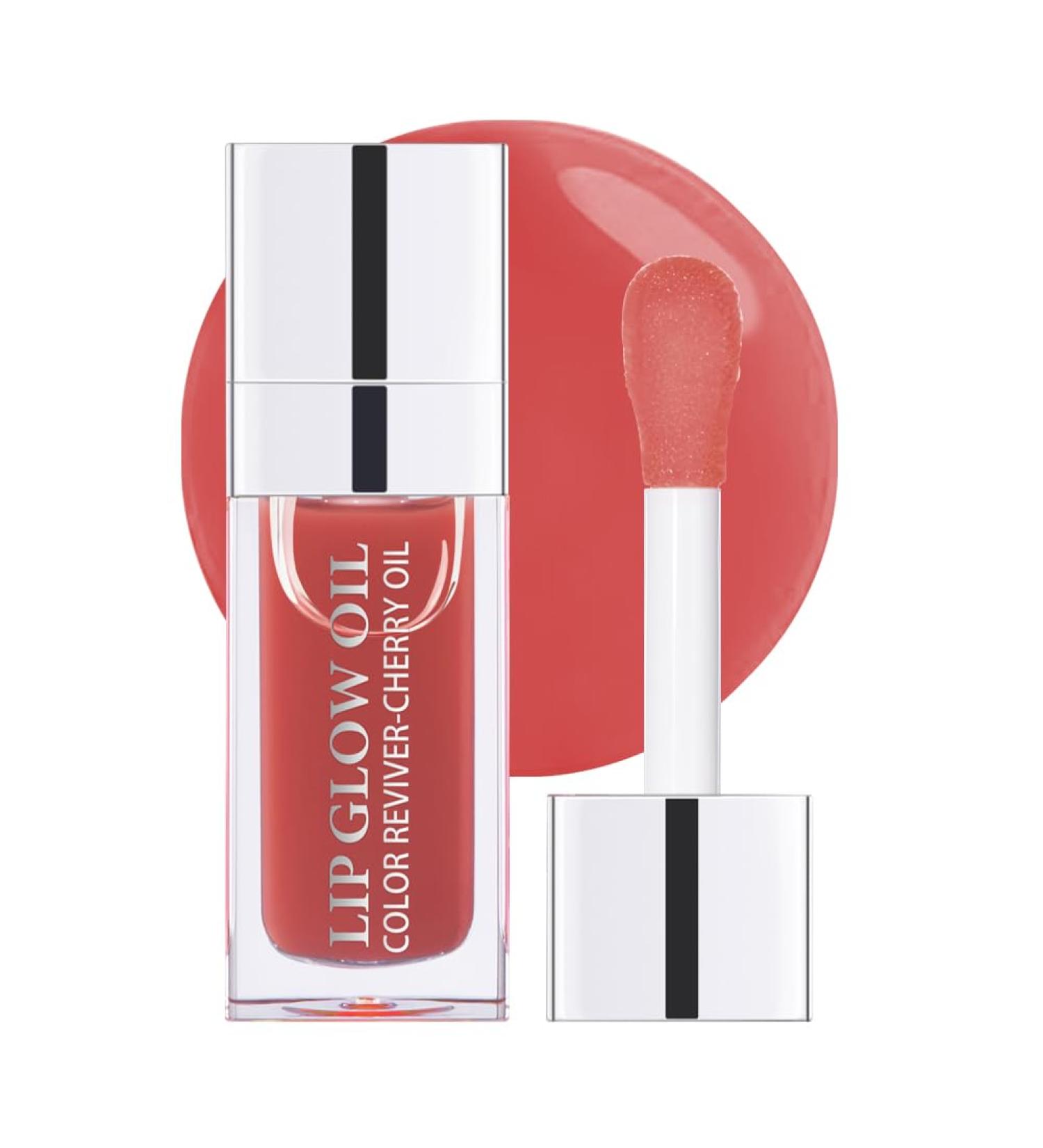 Hydrating Lip Glow Oil - Plumping Tinted Lip Balm & Non-Sticky Moisturizing Gloss (Rosewood) | Long Lasting Lip Care - Buy Online on GoSupps.com