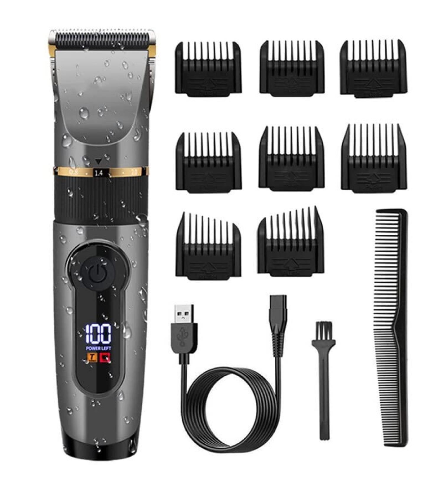 Professional Corded Cordless Hair Clippers for Men - Waterproof Adjustable Blade LED - Powerful Electric Hair Trimmer with Box - Buy Online on GoSupps.com