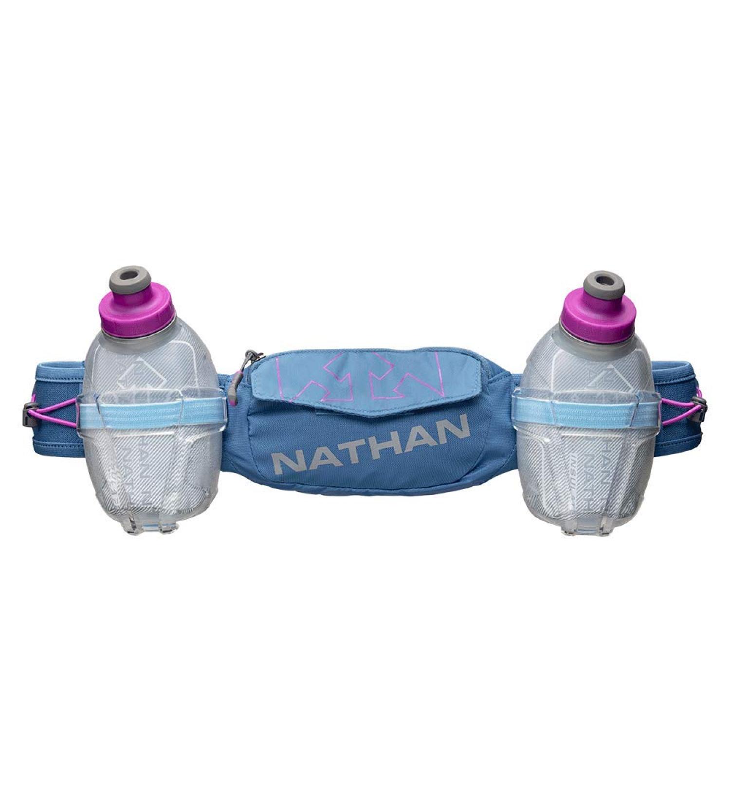 Nathan Hydration Insulated Running Belt Trail Mix Plus - Adjustable Running Belt  TrailMix Includes 2 Insulated Bottles/Flask  with Storage Pockets. Fits Most iPhones