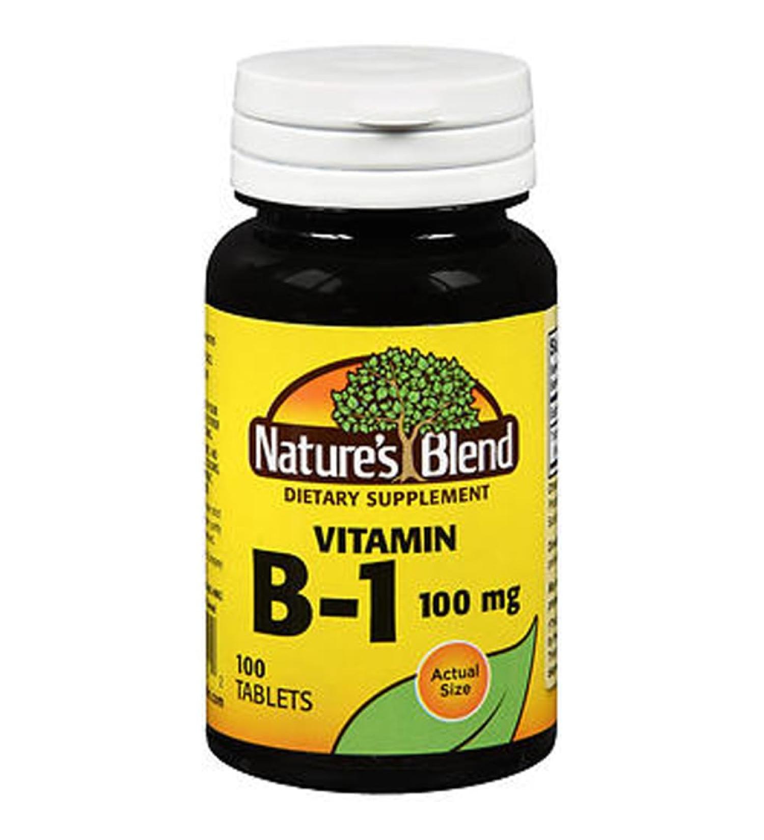 Nature's Blend Vitamin B-1 100 mg Tablet 100 ct (2 Pack)