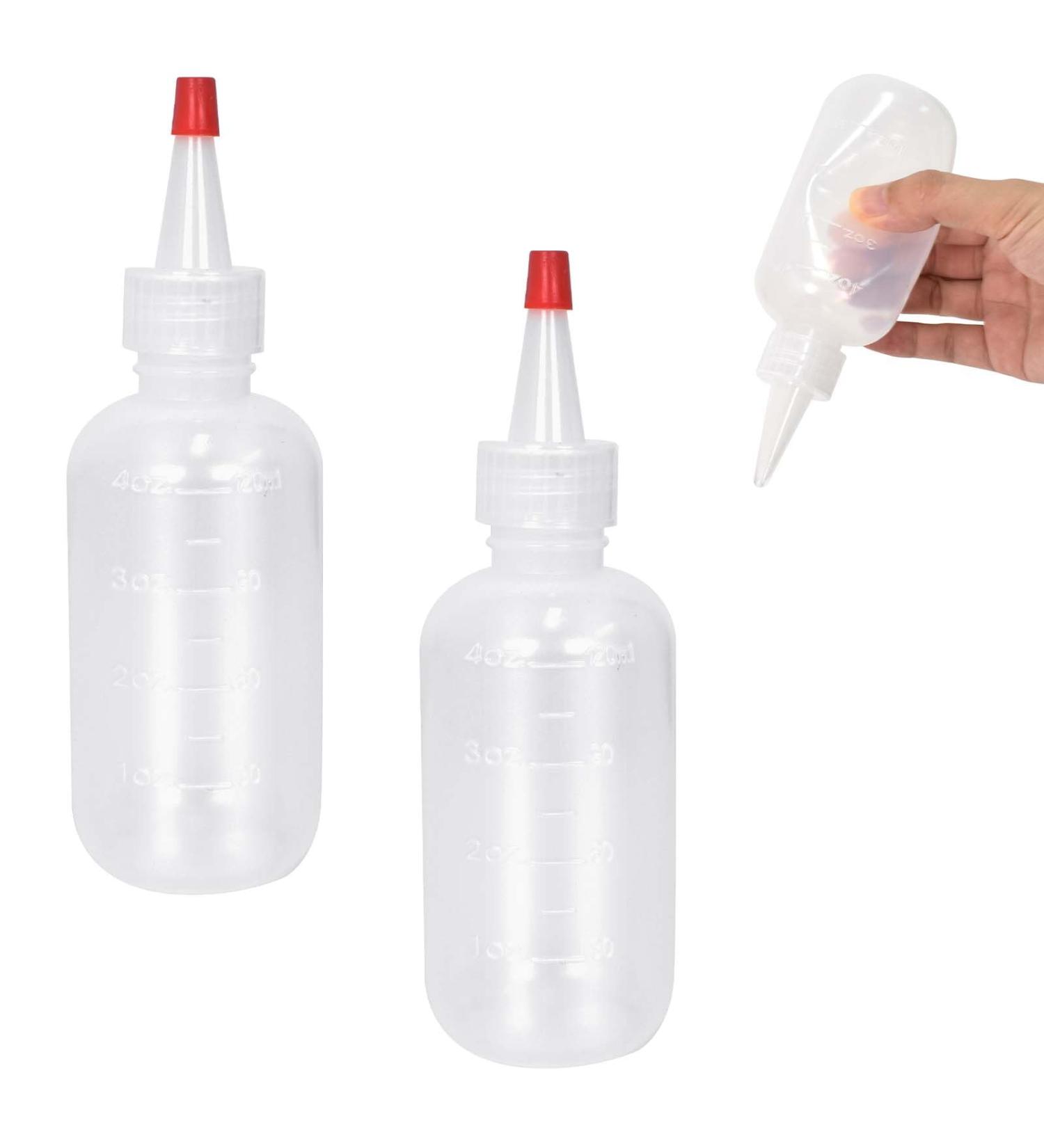 ZYFC 2-Pack 4oz/120ml Applicator Bottles - Transparent Hair Oil Squeeze Bottles for Art, Craft, Salon & Hair Care - Buy Online on GoSupps.com