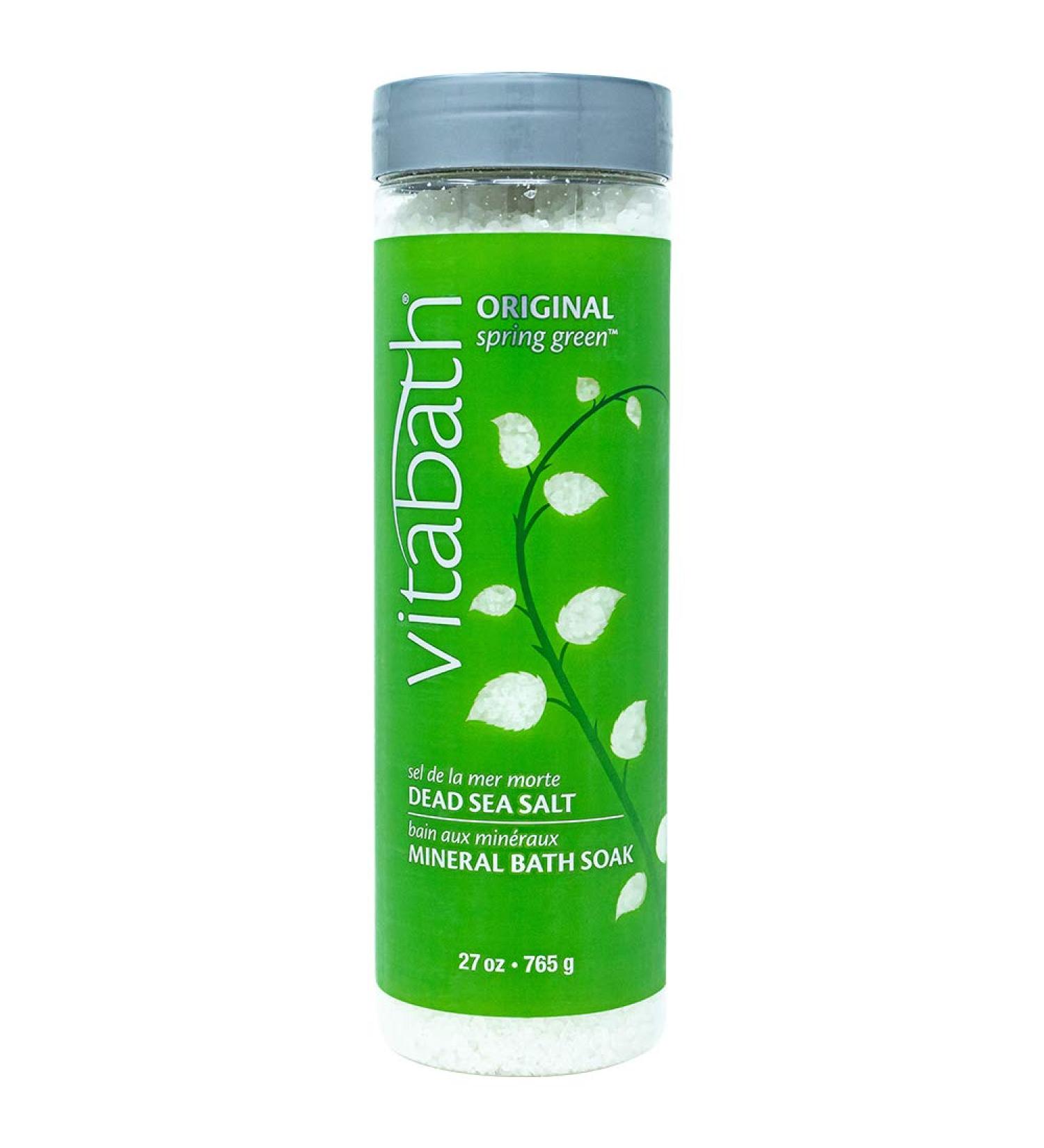 Vitabath Original Spring Green Mineral Bath Soak - Muscle Recovery & Relaxation with Dead Sea Salts - 27 oz - Buy Online on GoSupps.com