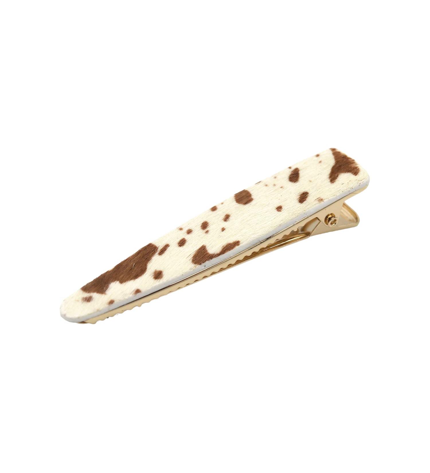 Kathaya Cow Print French Barrettes for Women - Wide Curved Hair Clips for Thick Hair - Fashion Hair Accessories for Cowgirl (Brown) - Shop Now! - Buy Online on GoSupps.com