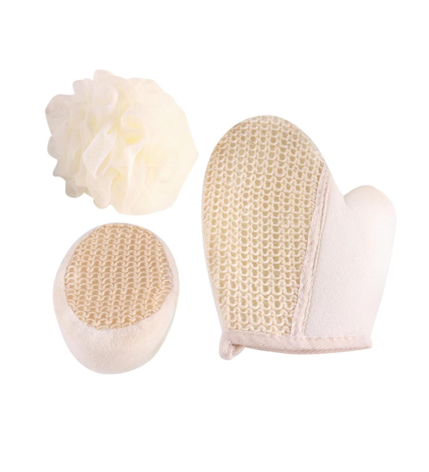 Ipetboom 3pcs Body Scrub Gloves - Exfoliating Sisal Spa Pads & Bath Towel Glove for Ultimate Skin Care - Buy Online on GoSupps.com