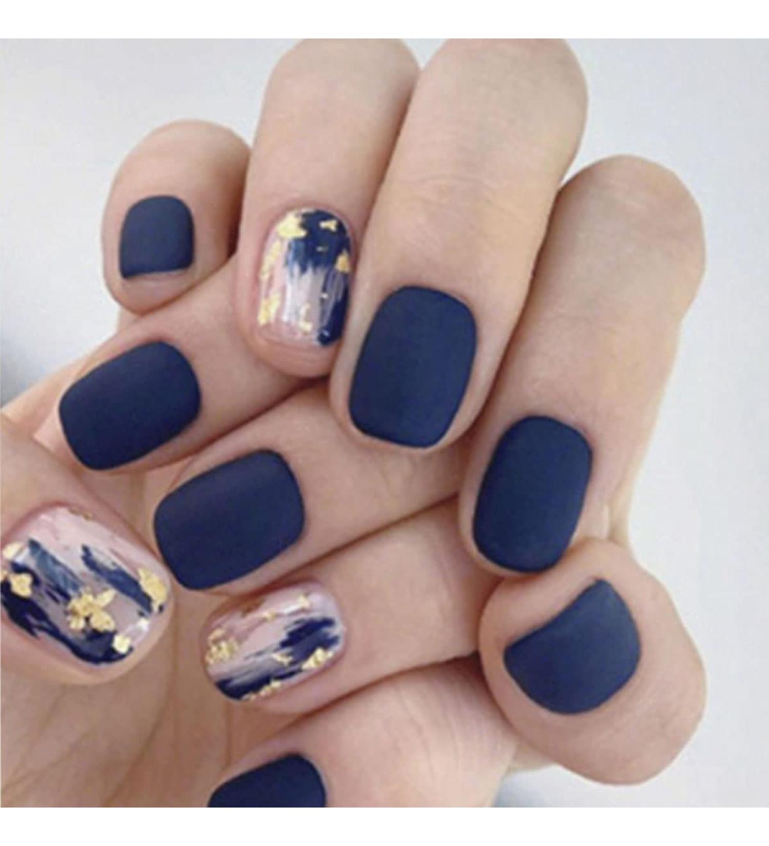 Kamize Short French Square Press on Nails - 24PCS | Cute Acrylic False Nail Tips for Women and Girls - Buy Online on GoSupps.com