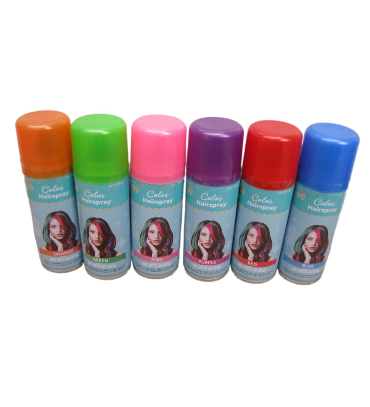 Temporary Hair Coloring Spray Hair Color Washable Removable For Birthday Party New Year Party Celebration Faster Make-up (6 Colors 6 Cans) 6 Colors 2.5 Fl Oz (Pack of 6) - Buy Online on GoSupps.com