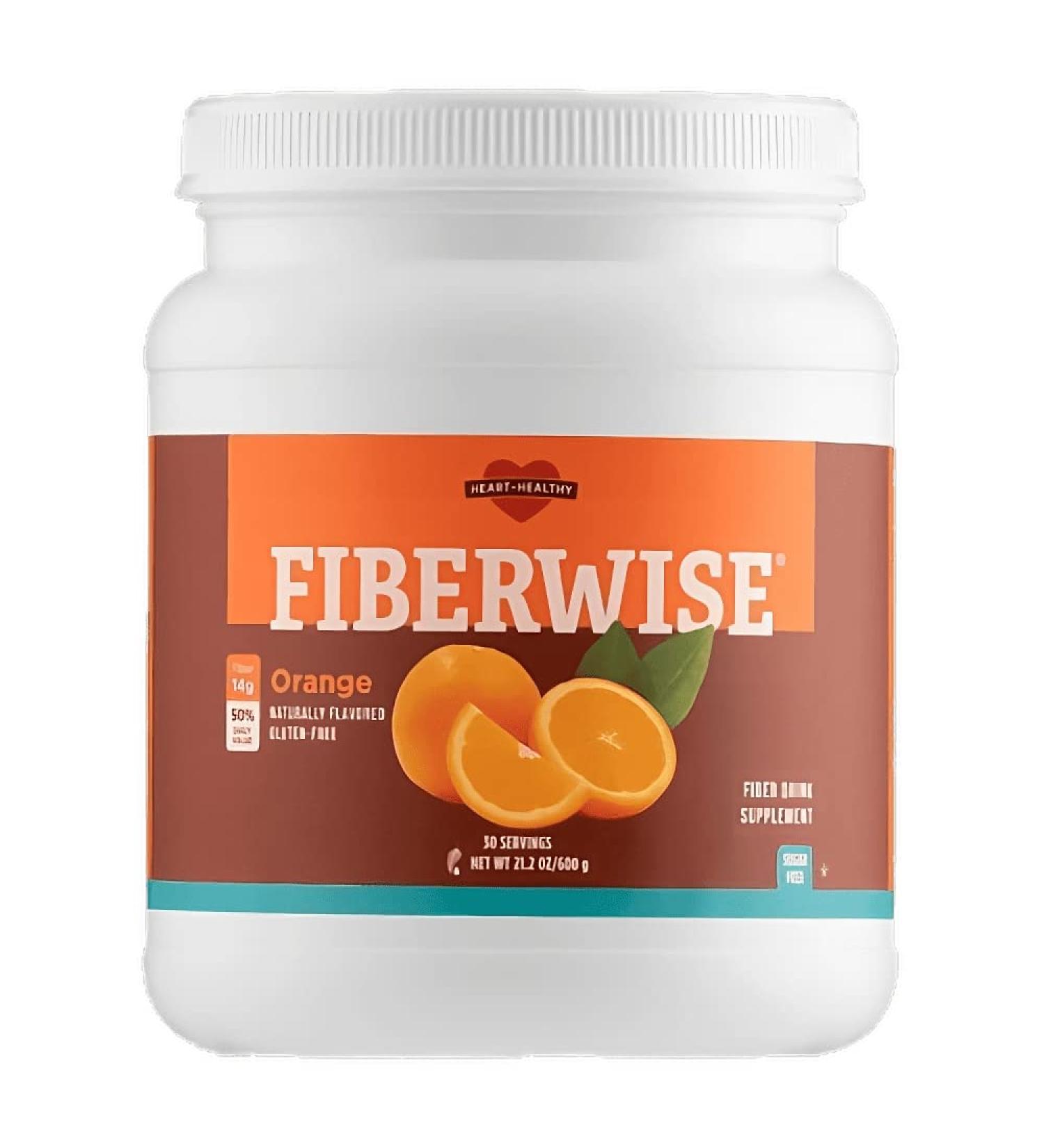Fiberwise Orange Canister Supplement - Gluten Free | 30 Servings, 8g Sugar | High Fiber Drink - Buy Online on GoSupps.com