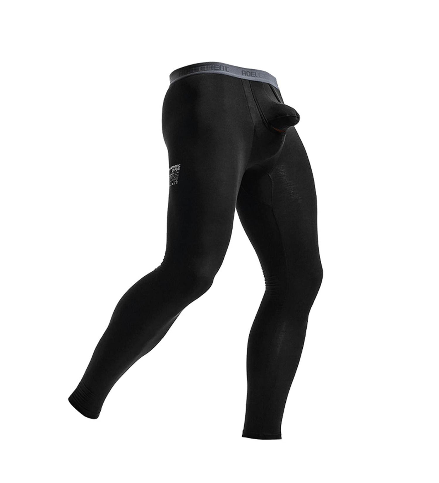 Men's Compression Pants with Pocket, Running Tights for Yoga and Fitness, X-Large Black - Buy Online on GoSupps.com