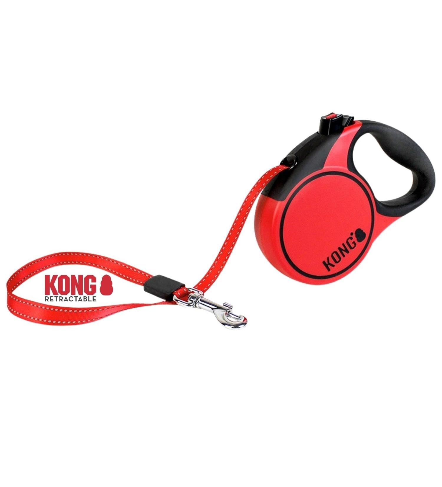 Premium 5m Cong Roll-Out Dog Leash for Medium Dogs up to 30kg - High-Quality Reflective Soft Grip Break & Lock System - Ideal for Comfortable Walks in Red - Buy Online on GoSupps.com