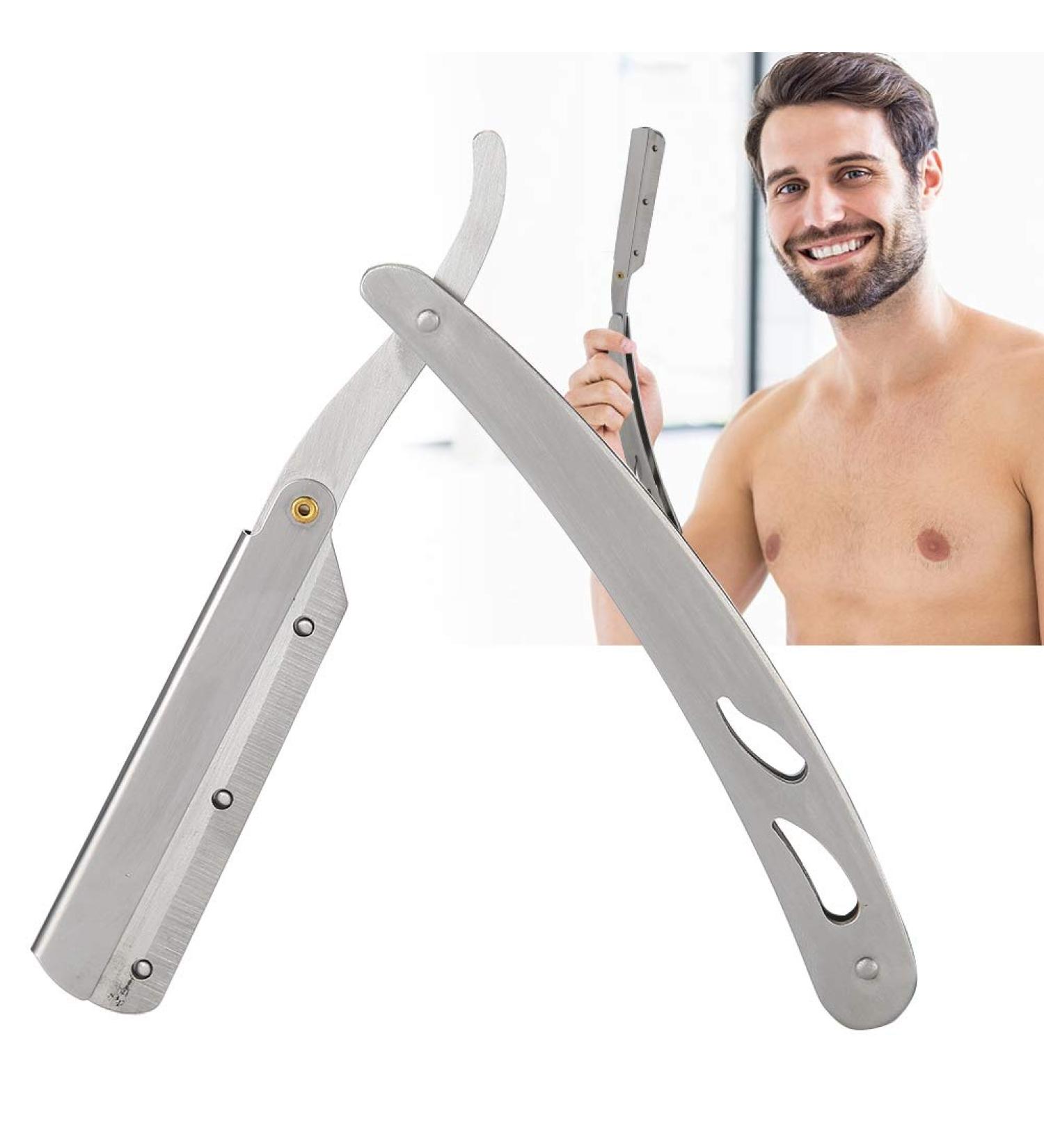 Men's Stainless Steel Shaver | Traditional Hairstyle Razor | Non-Slip & Comfortable Folding Design - Shop Now! - Buy Online on GoSupps.com