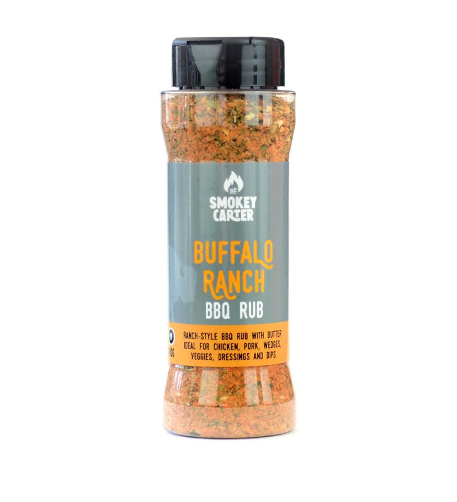 Buffalo Ranch BBQ Rub Shaker | The Smokey Carter | All the tang of buffalo with the cool creamy herbyness of ranch | Great on chicken wings - Buy Online on GoSupps.com
