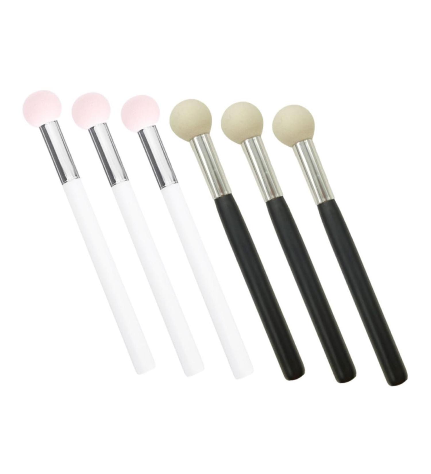 FOYTOKI 12 Pcs Sponge Makeup Brush Sponge Head Tools Makeup Eyeshadow Sponge Brush Wooden Handle - Buy Online on GoSupps.com