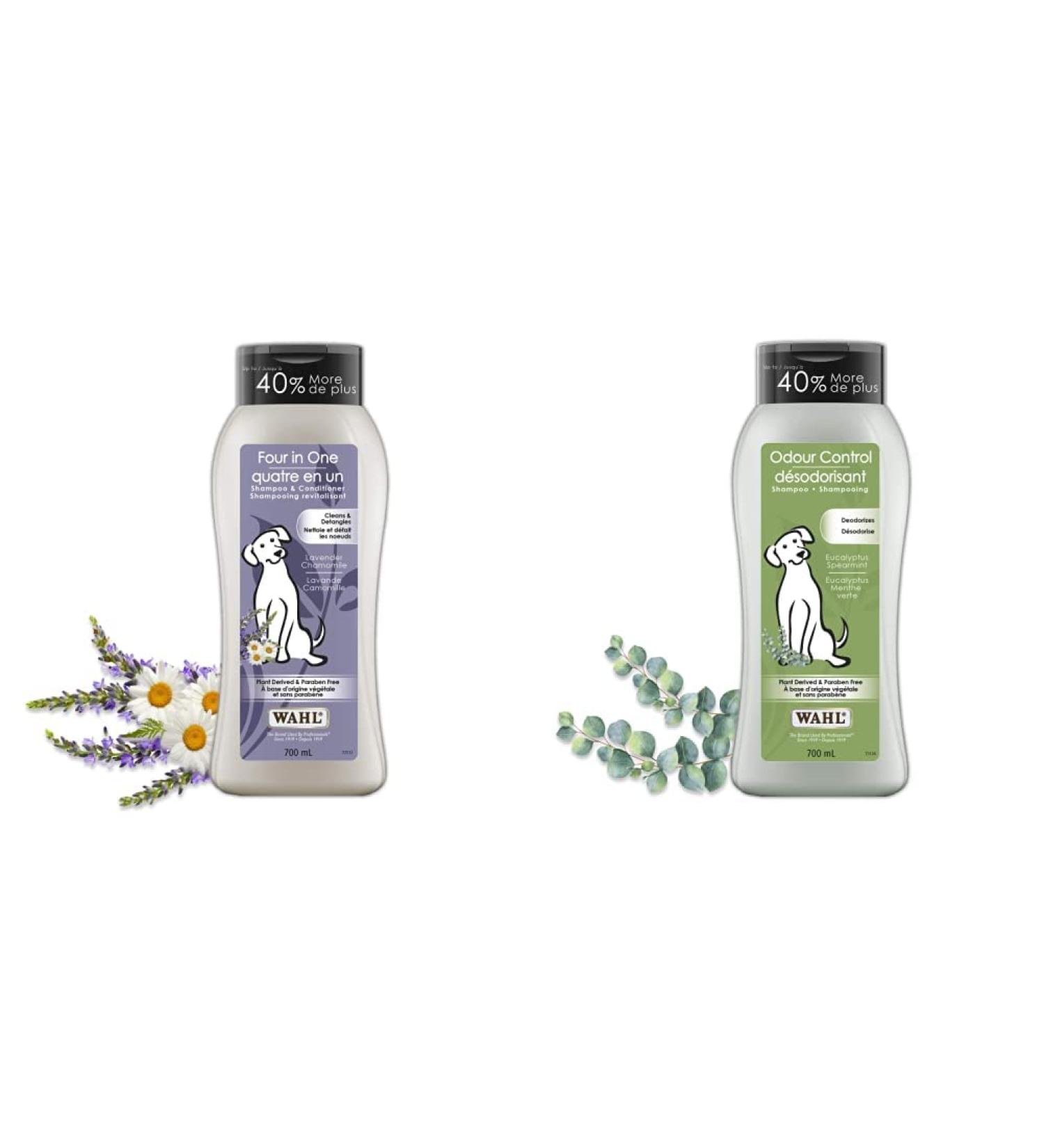 Wahl Canada Four in One Dog Shampoo + Dog Puppy Odour Control Shampoo (58318 and 58321) Shampoo & Conditioner + Shampoo - Buy Online on GoSupps.com