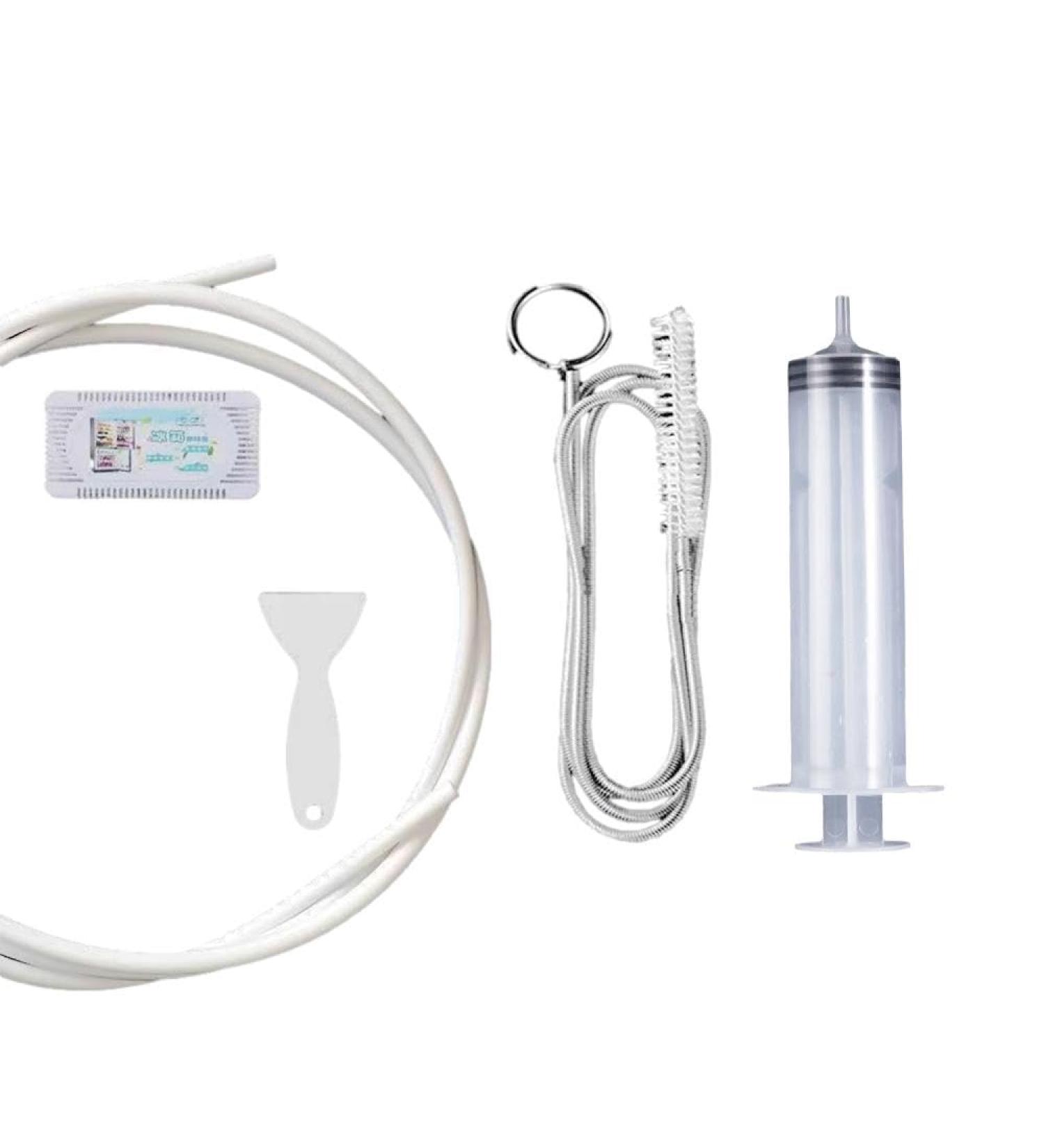 Refrigerator Drain Clean Brush Wash Brush Suction Syringe Hose Fridge Cleaner Dredge Tool Stick Drain Kit 1.5m Fridge Hole White 6pcs - Buy Online on GoSupps.com