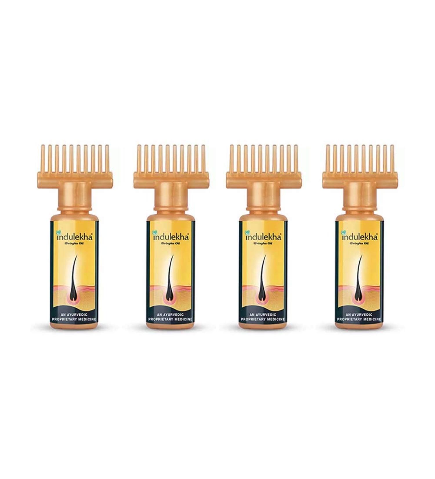 Indulekha Bhringa Hair Care Oil Pack - Set of 4 | Nourishing Hair Treatment - Buy Online on GoSupps.com