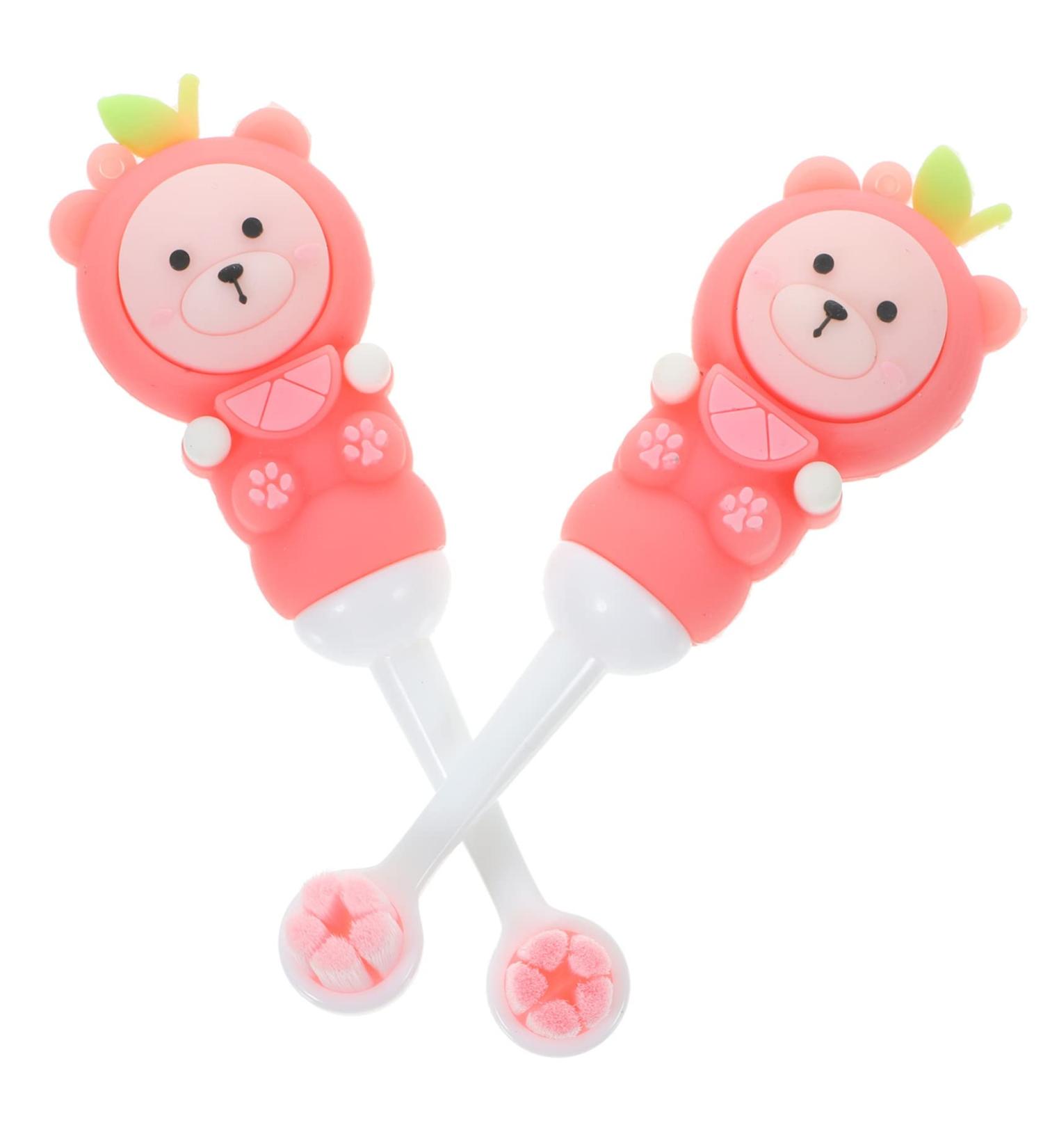 Fomiyes Soft Bristle Children's Toothbrush - 2 Pack Training Toothbrush for Babies & Kids - Travel-Friendly Pink Toothbrushes - Buy Online on GoSupps.com