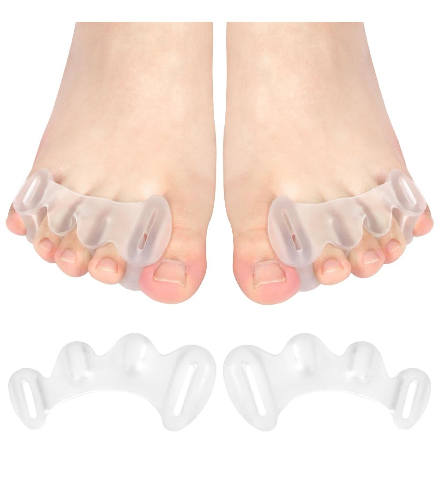 Toe Separators for Bunions & Hammertoes - Adjustable Toe Straighteners Pain Relief & Spacers for Men & Women - 1 Pair (Clear - Buy Online on GoSupps.com