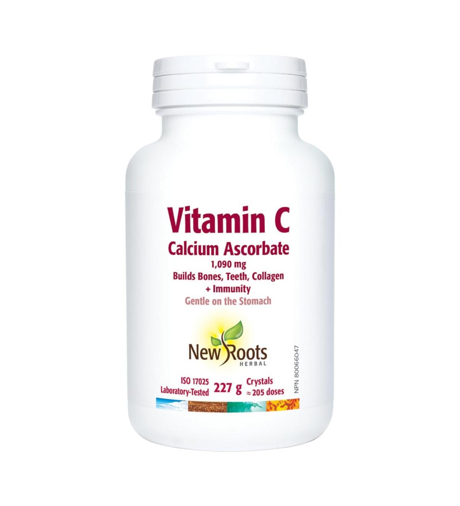 New Roots Herbal - Calcium Ascorbate - 227g - Crystals 100% Pure - Contains Vitamin C - Buy Online on GoSupps.com