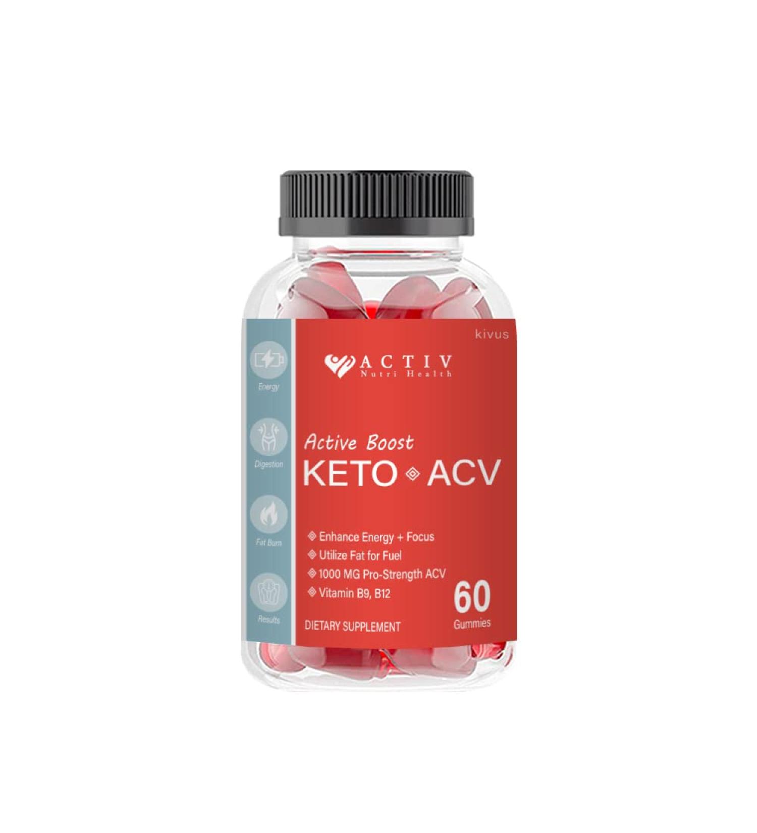 Kivus Activ Keto Gummies - Nutri Health Activ Boost ACV Gummies (60 Count) - Buy Online on GoSupps.com