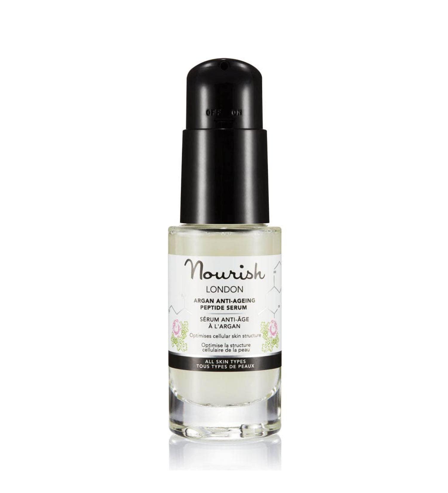Nourish Argan & Kale Anti-Ageing Peptide Serum 30 ml | Anti-Ageing Face Serum | Contains Peptides & Hyaluronic Acid | Collagen Boosting | 100% Vegan | Cruelty-Free - Buy Online on GoSupps.com