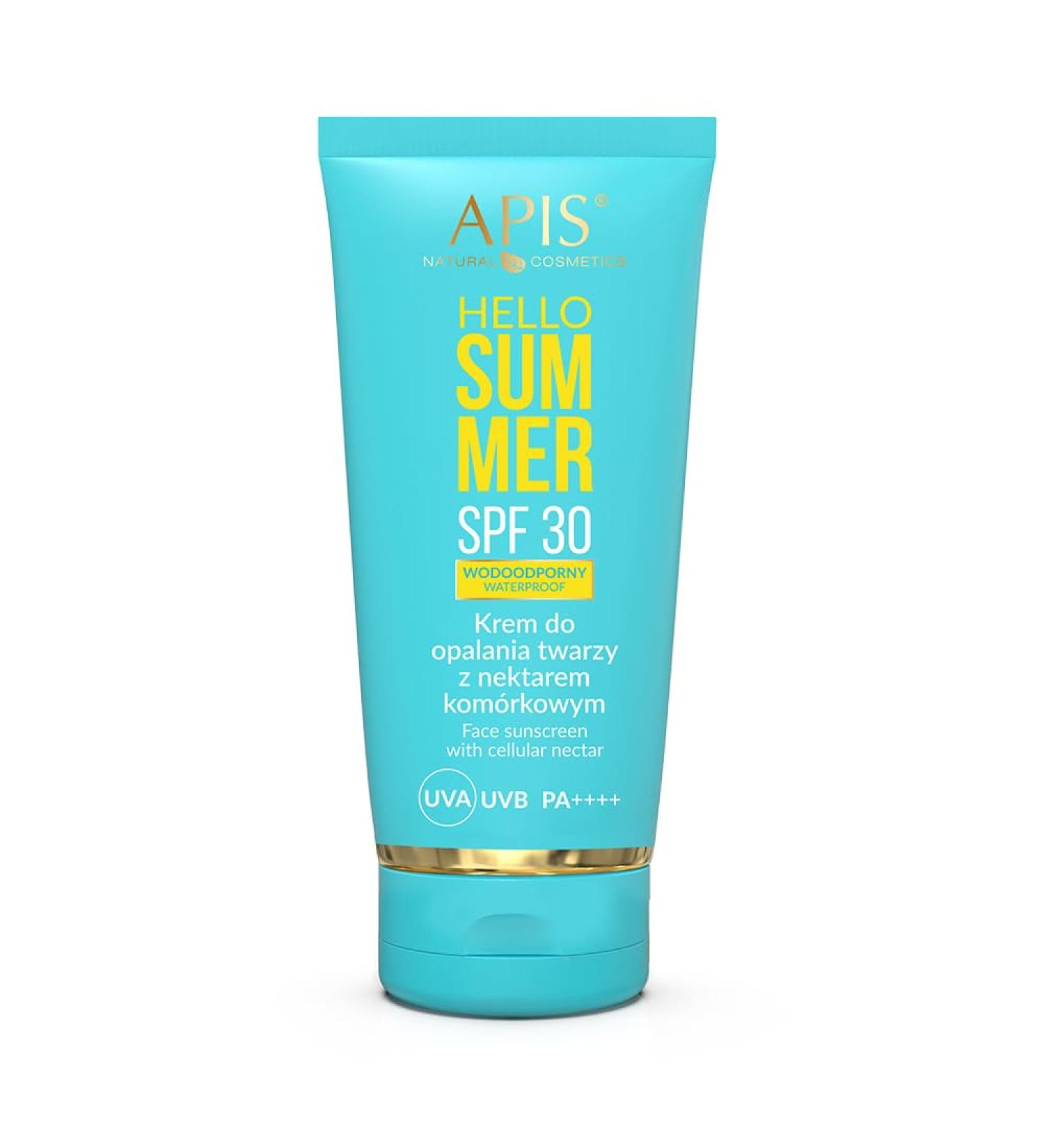 Apis - Face Sunscreen SPF 30 HELLO SUMMER - Mineral filter - Cellular nectar - Vegetable oils - UVA and UVB protection - Penetrates quickly - Capacity 50 ml - Buy Online on GoSupps.com