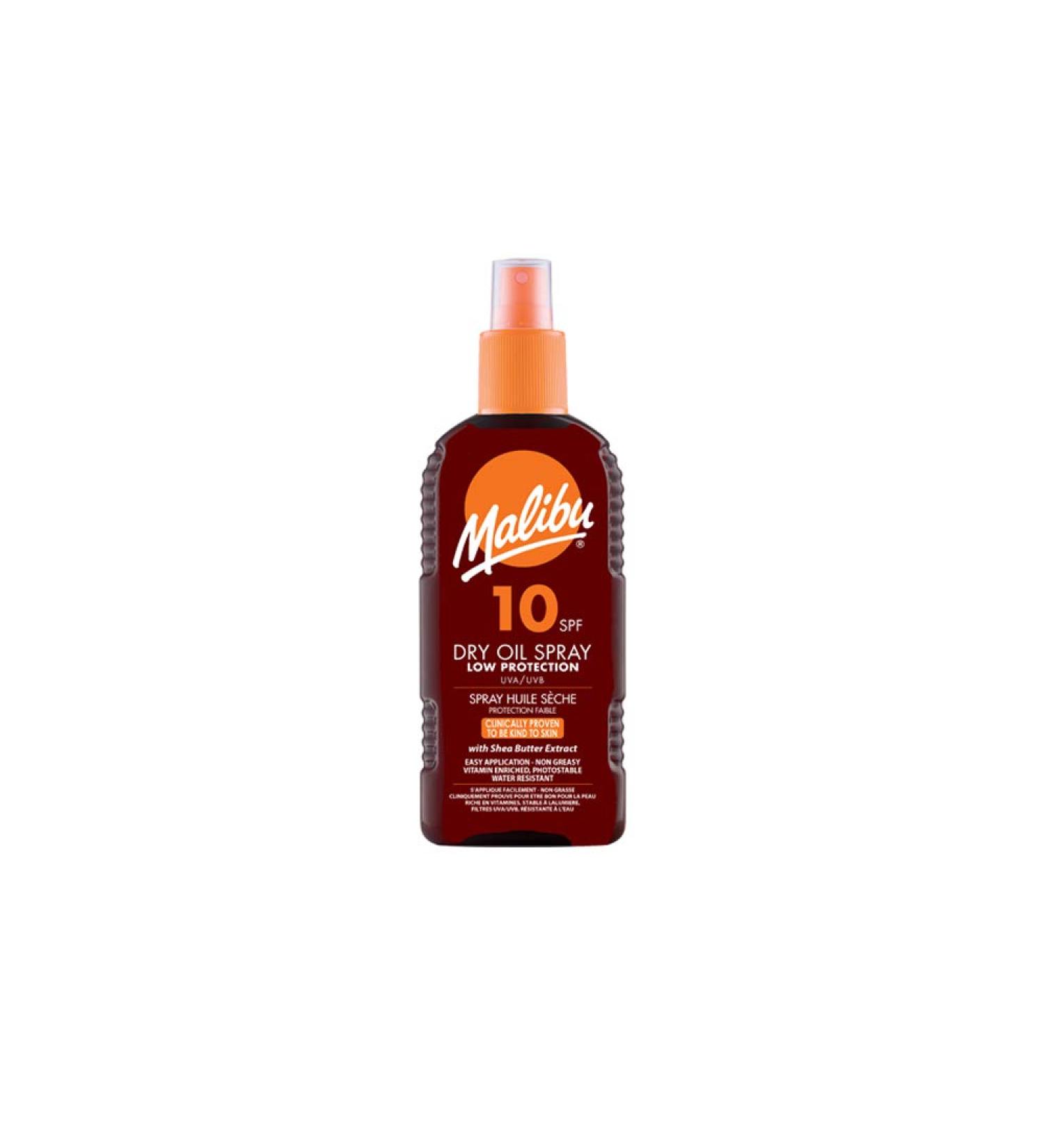 Malibu Dry Oil Spray High Protection Sun Lotion Spray 200ml (SPF10) SPF10 200 ml (Pack of 1)