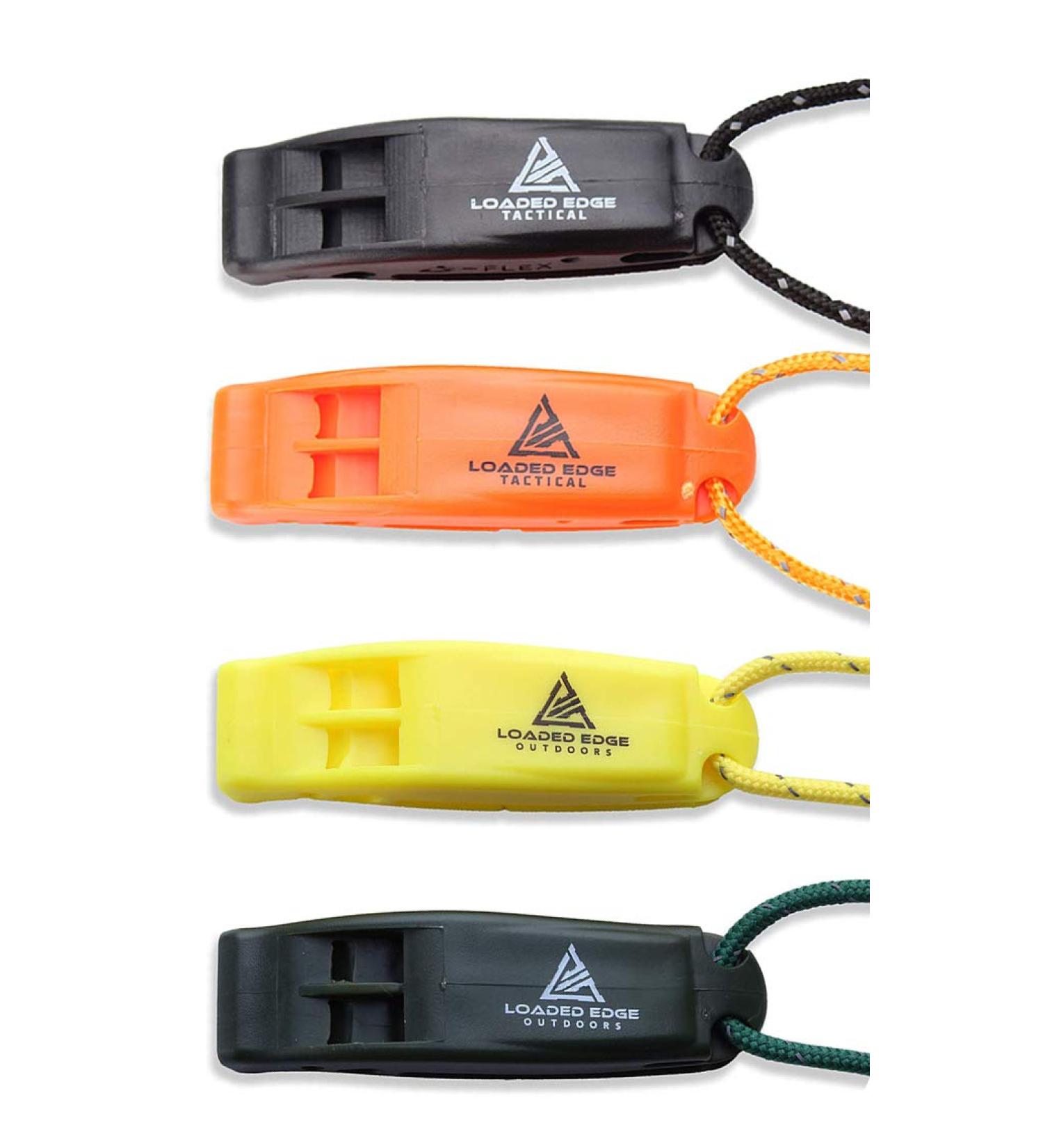 Safety Survival Whistle - Extra Loud Emergency Running Whistles with Lanyard (4 Pack) - Ideal for Hiking, Boating, Camping, Hunting, Biking & More - U.S. Veteran Owned - Buy Online on GoSupps.com