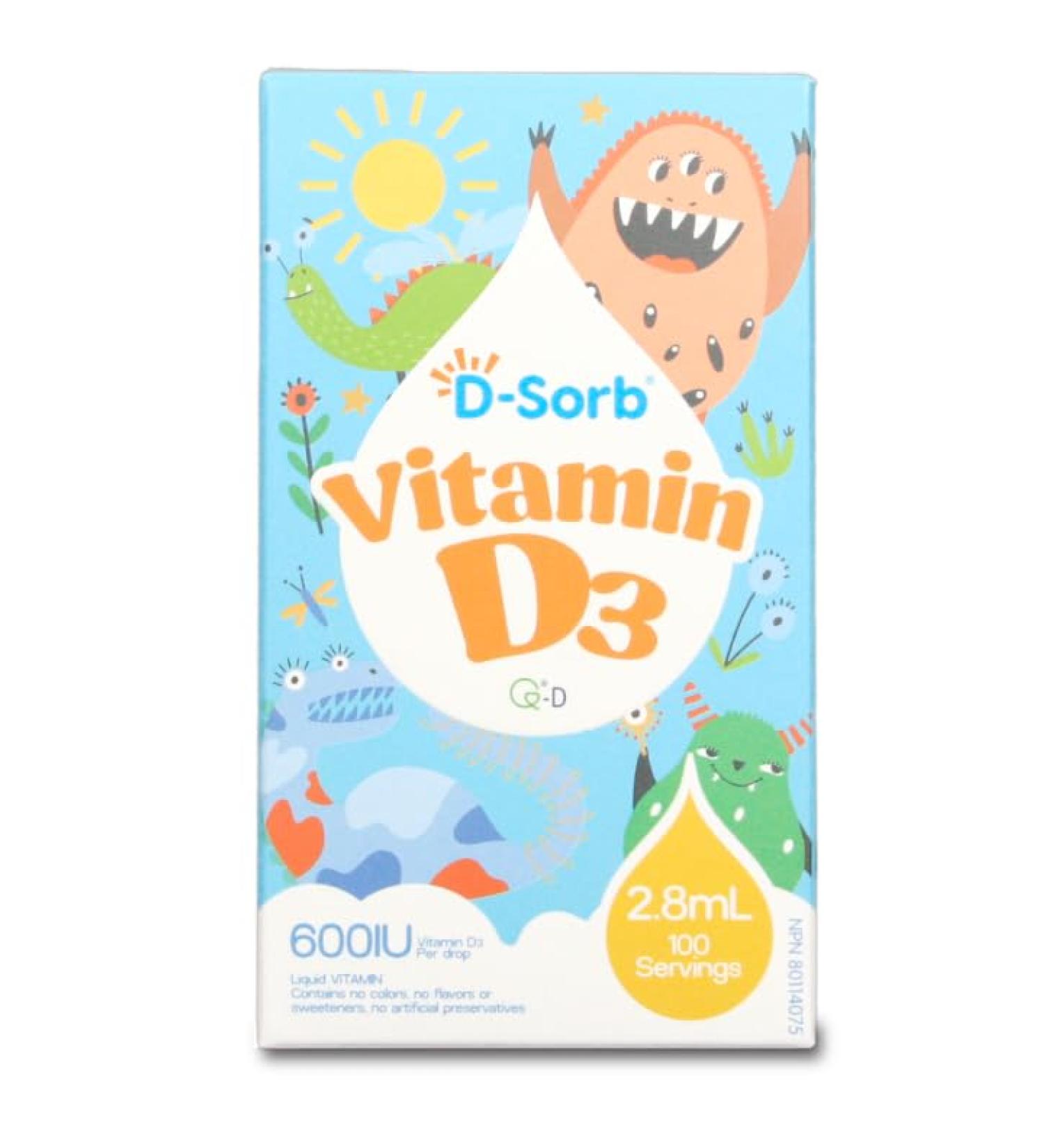 D-Sorb Vitamin D3 600IU 2.8ml - Buy Online on GoSupps.com