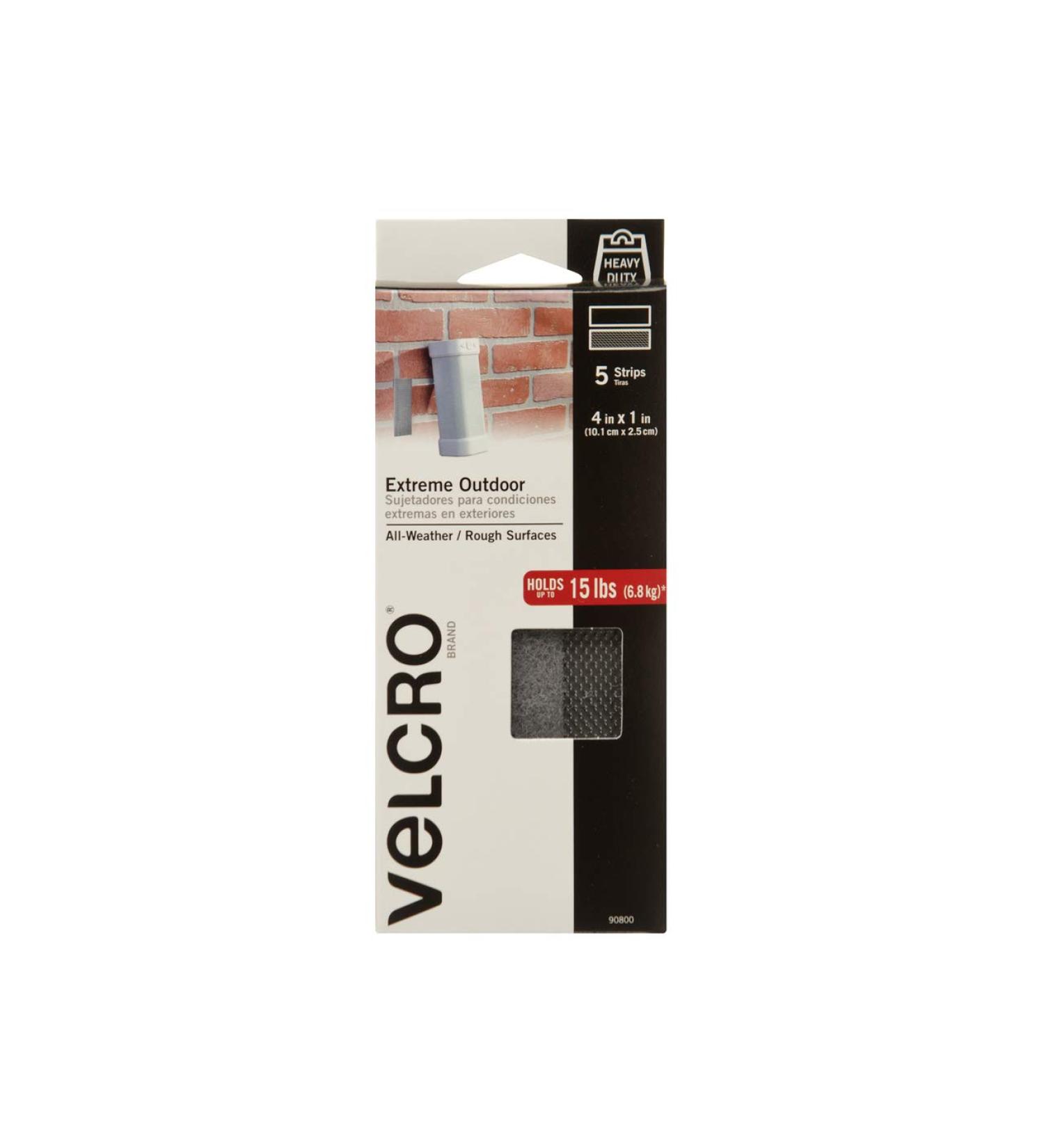 VELCRO Brand Industrial Fasteners Extreme Outdoor Weather Conditions Professional Grade Heavy Duty Strength Holds up to 15 lbs on Rough Surfaces  4in x 1in (5pk)  Strips  Gray Fasteners 4in x 1in (5pk) Titanium - Buy Online on GoSupps.com