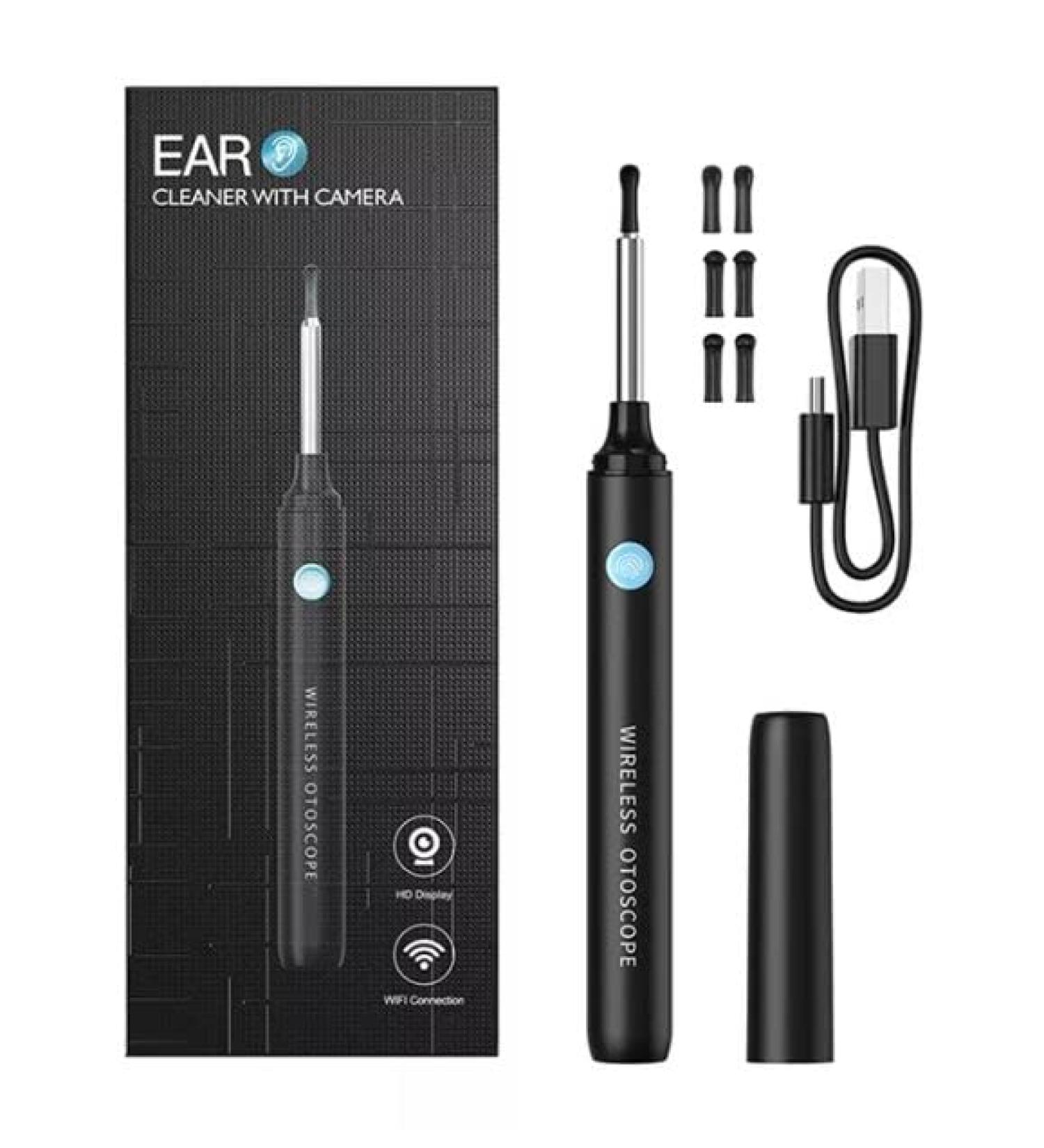 Earwax Removal Tool with 5MP Super HD Camera | WiFi Ear Endoscope for iOS & Android | Includes 6 Silicone Earpick Tips and LED Lights - Buy Online on GoSupps.com