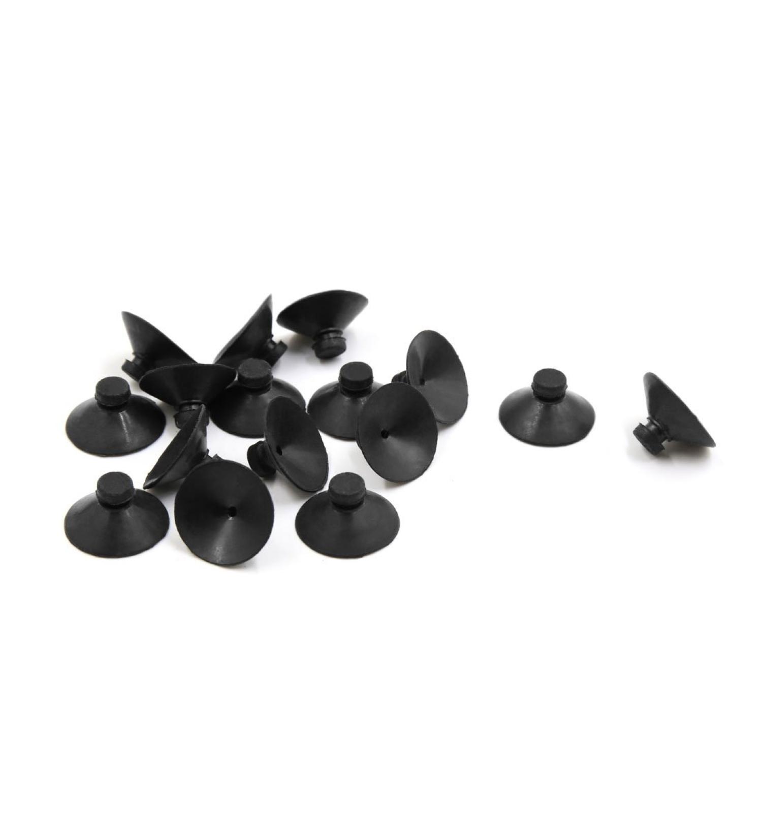 sourcing map 16pcs Aquarium Fish Tank Plastic Cup Suction Cup Black 20mm Dia de